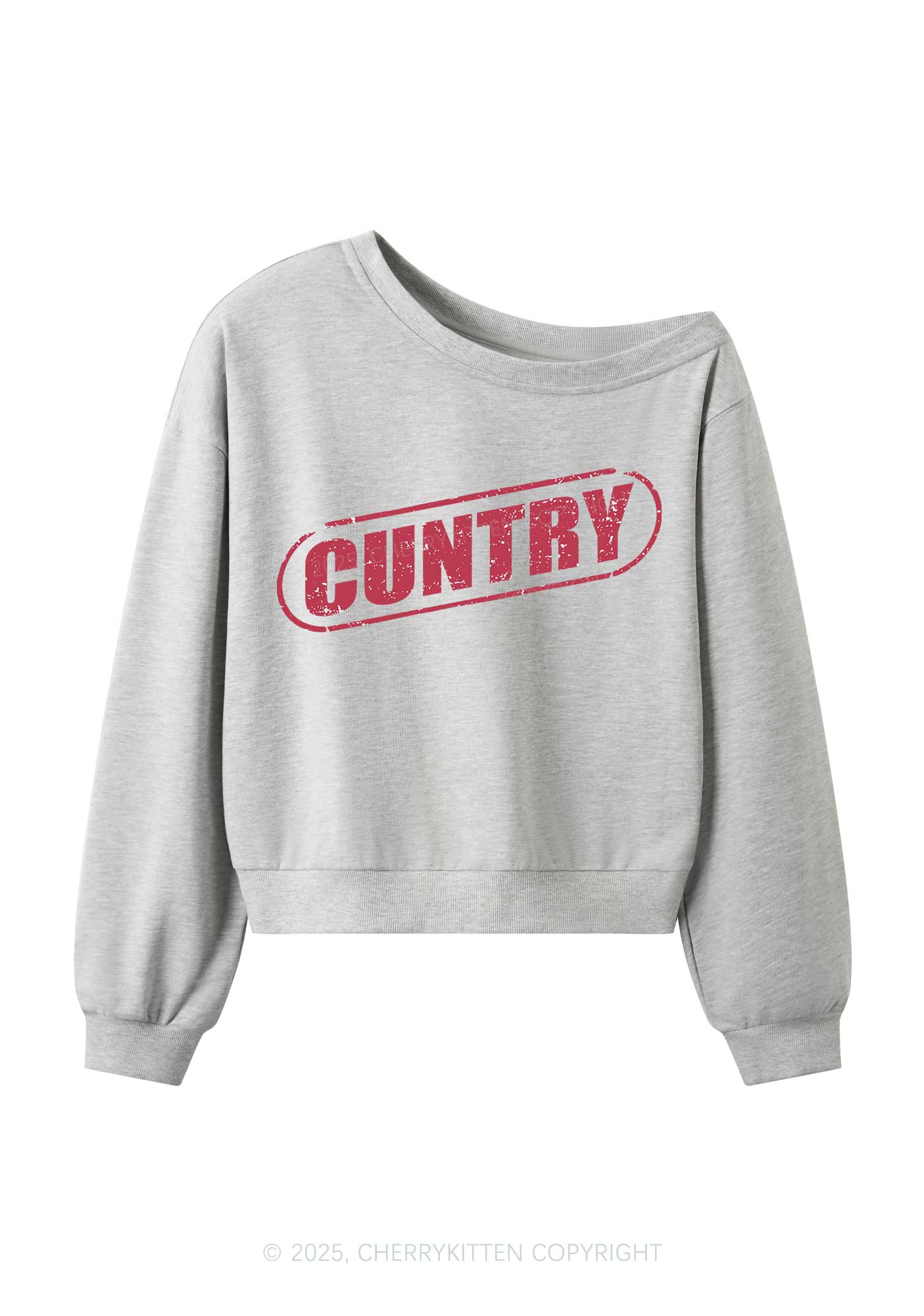 Cuntry Y2K Off Shoulder Sweatshirts Cherrykitten - Image 3