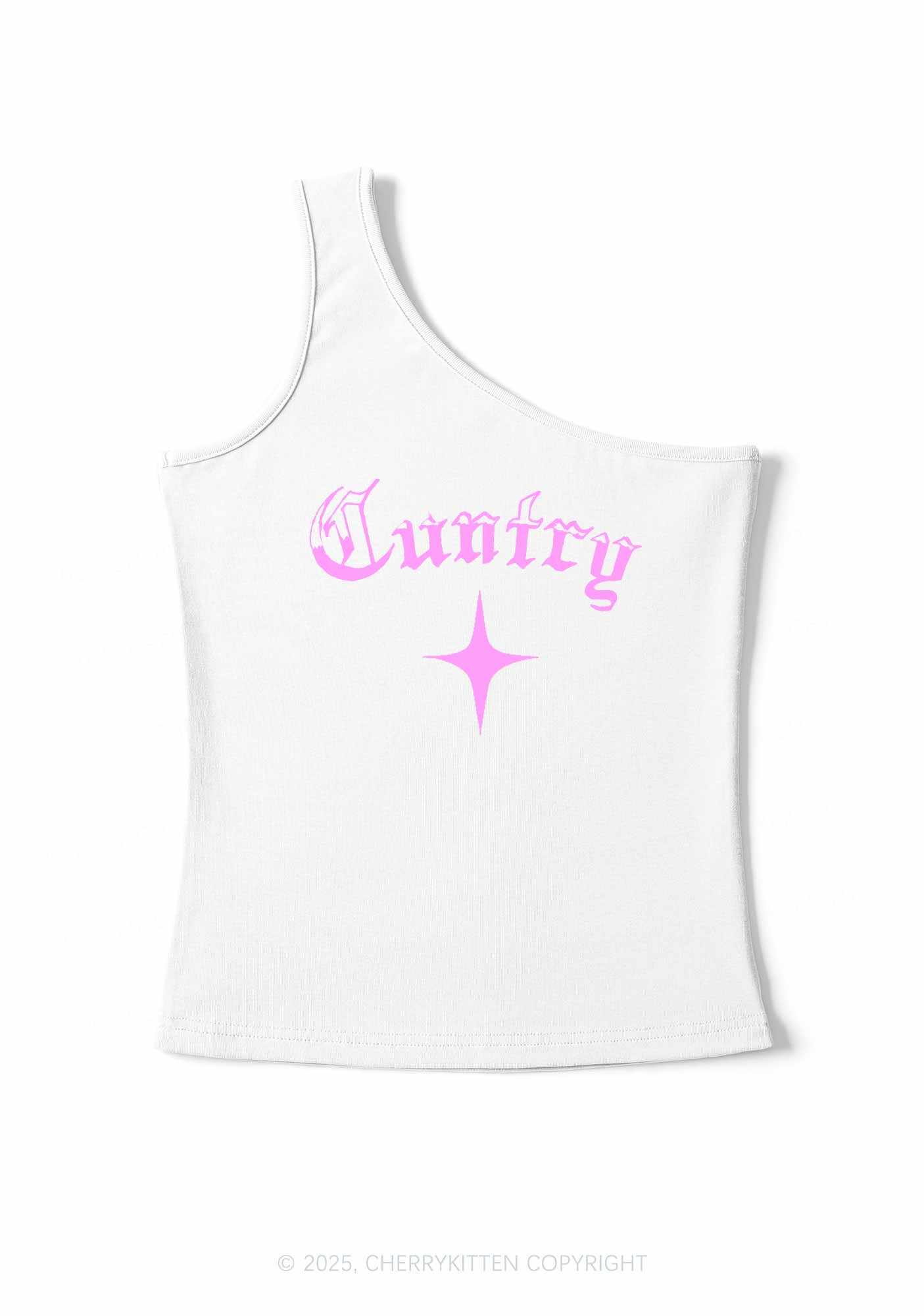 Cuntry Y2K One Shoulder Tank Top Cherrykitten - Image 2