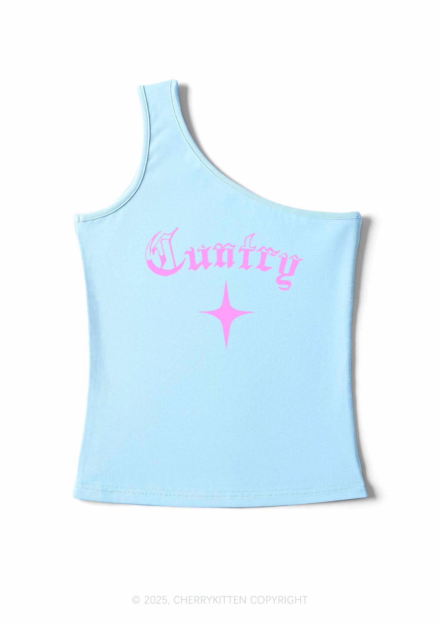 Cuntry Y2K One Shoulder Tank Top Cherrykitten - Image 3