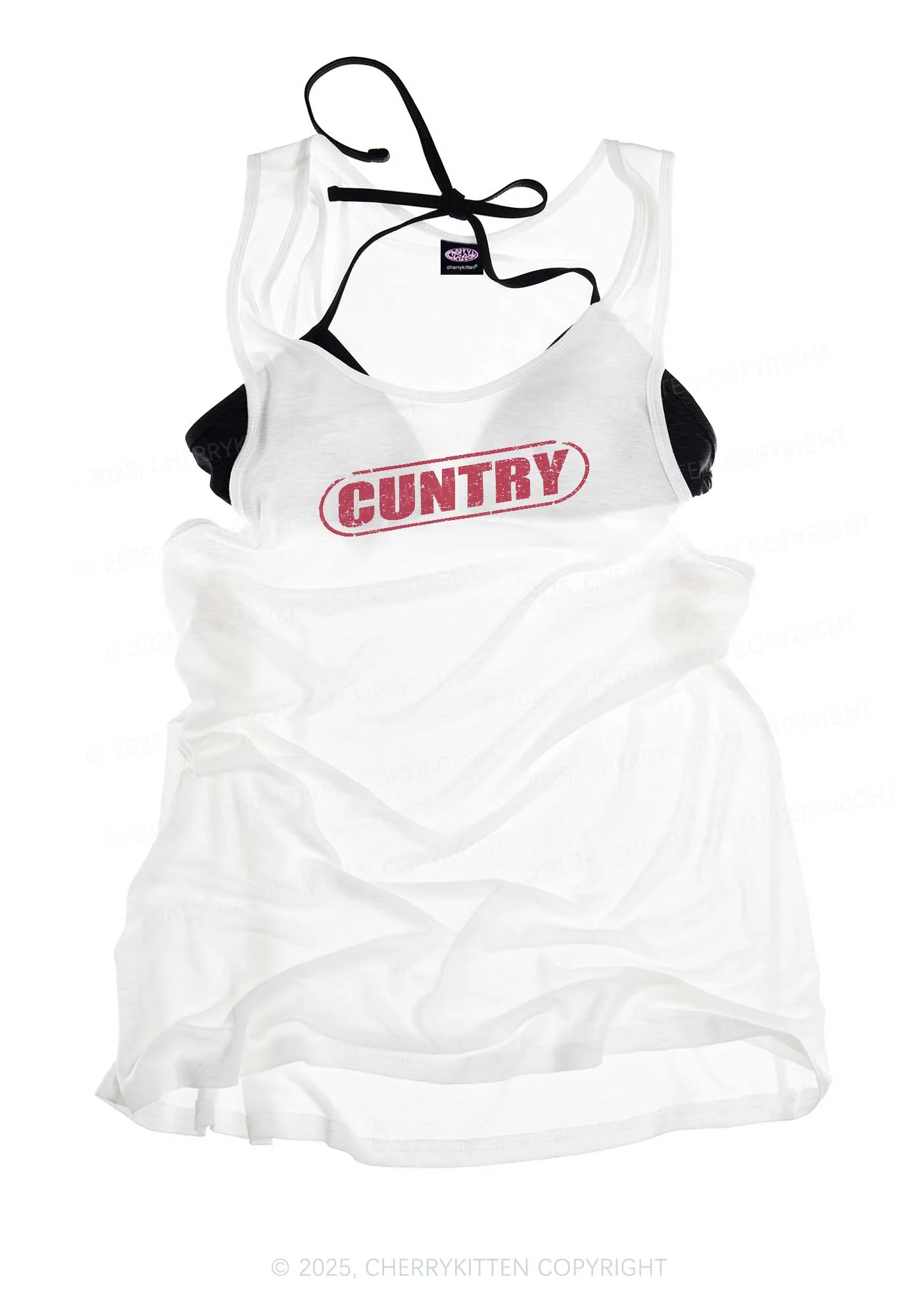 Cuntry Y2K Sheer Boyfriend Tank Cherrykitten - Image 3