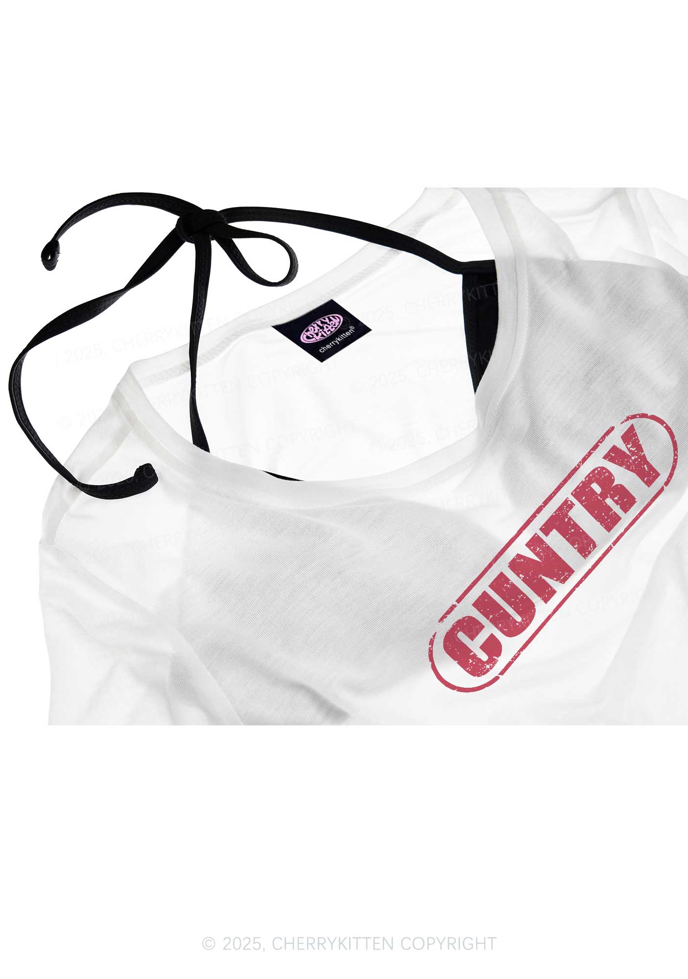 Cuntry Y2K Sheer Crop Tee Cherrykitten - Image 4