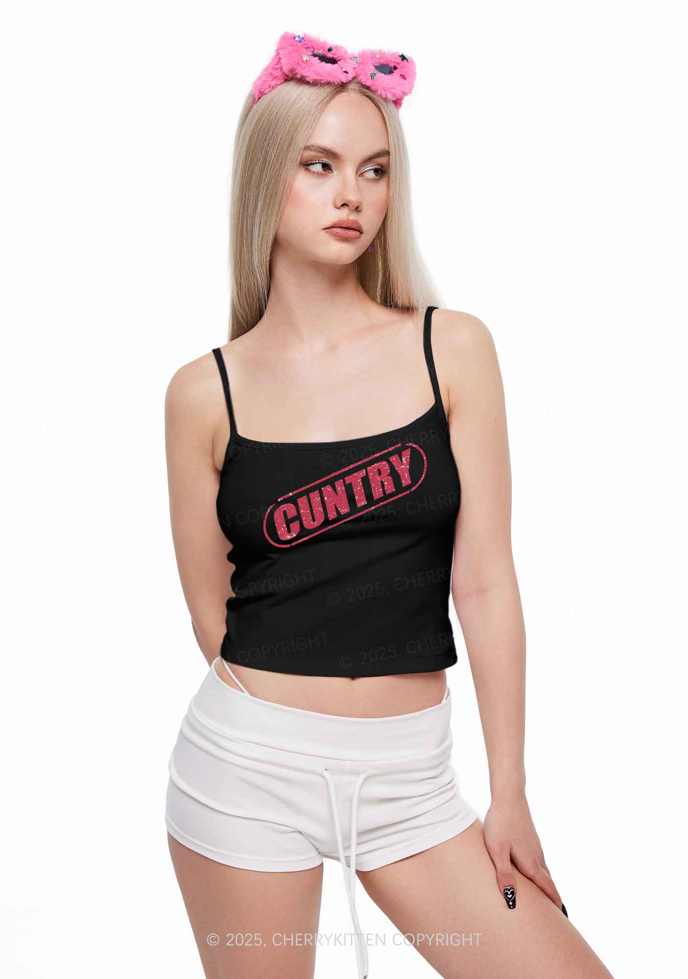 Cuntry Y2K Spaghetti Strap Cami Cherrykitten - Image 2