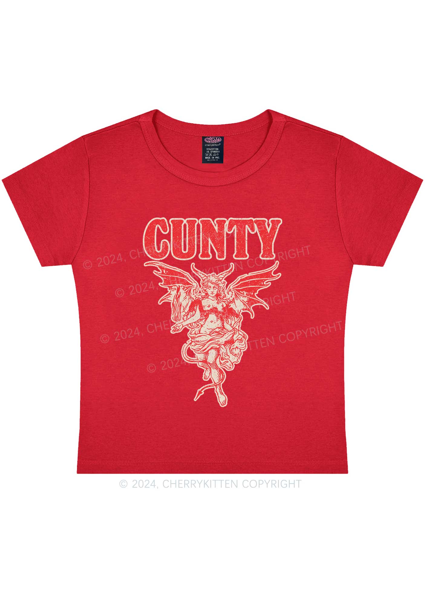 Cunty Satan Y2K Baby Tee Cherrykitten - Image 10