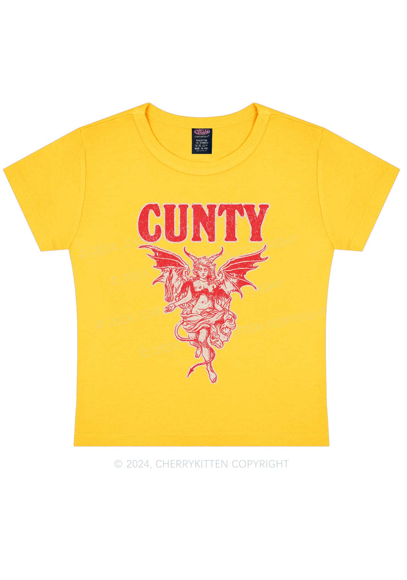 Cunty Satan Y2K Baby Tee Cherrykitten - Image 6