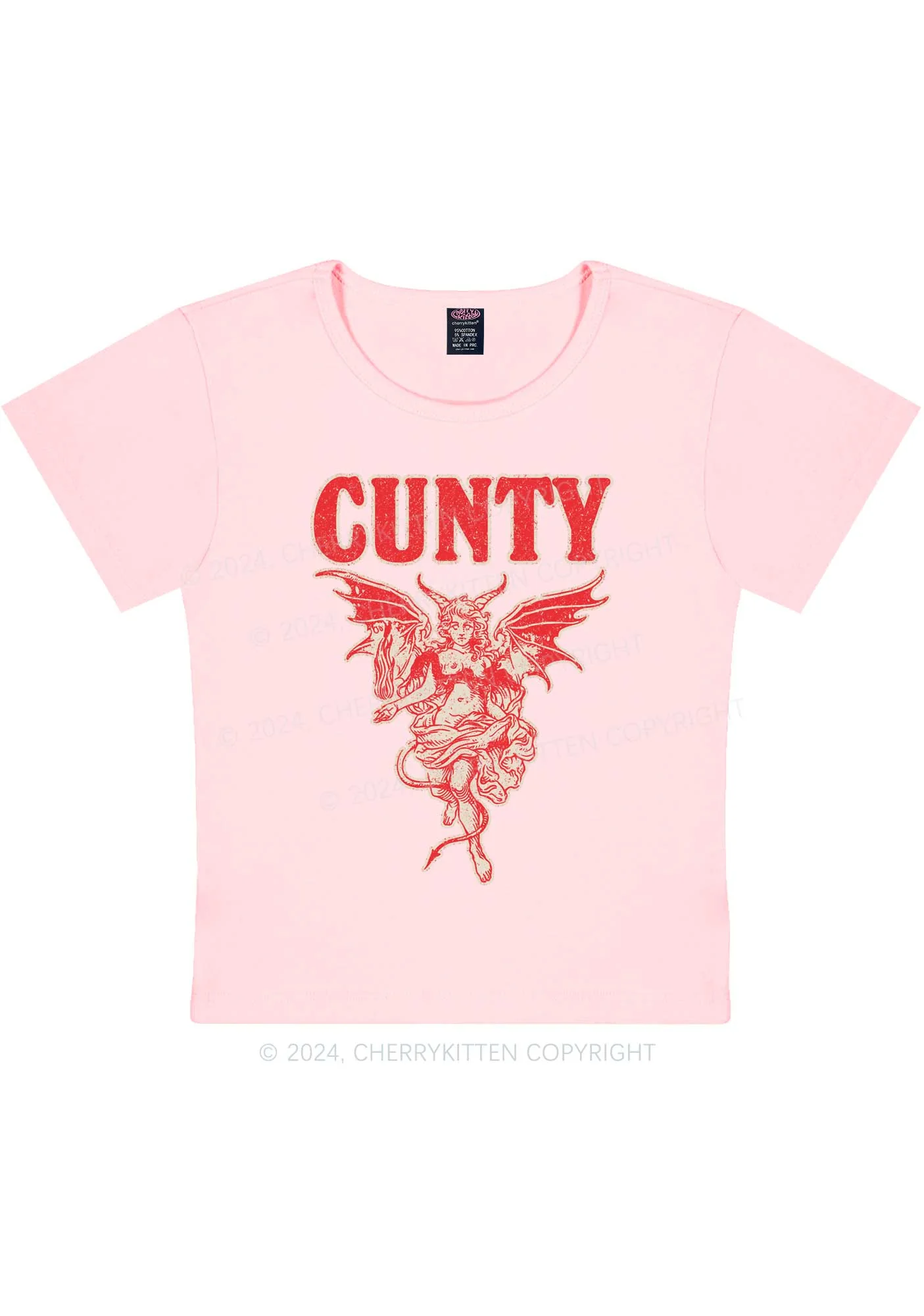 Cunty Satan Y2K Baby Tee Cherrykitten - Image 7