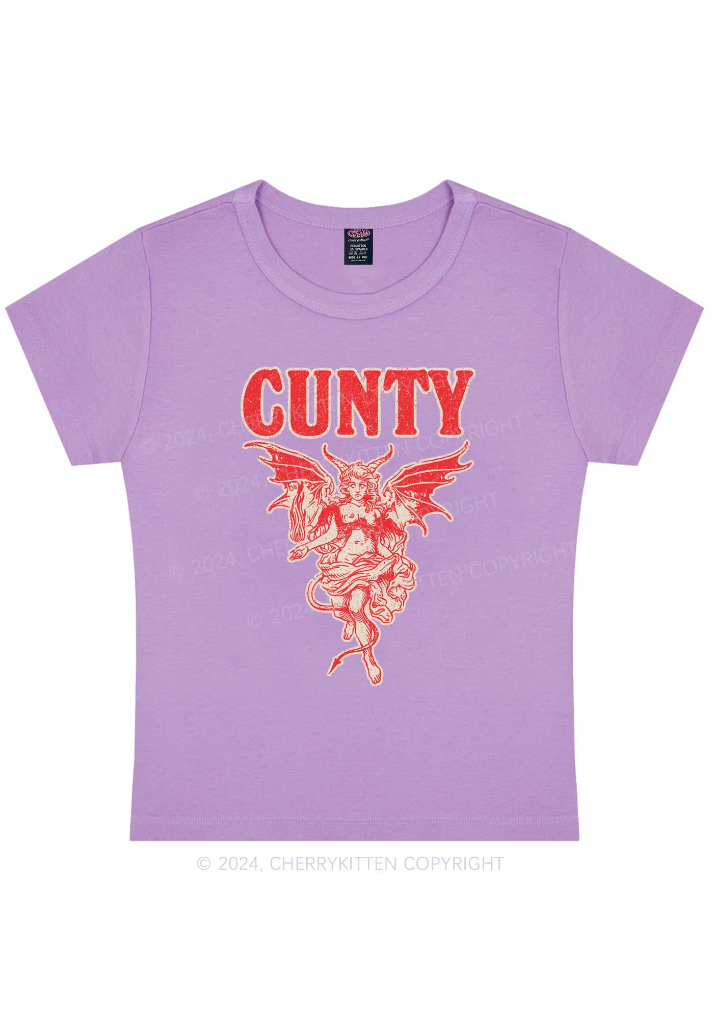 Cunty Satan Y2K Baby Tee Cherrykitten - Image 8