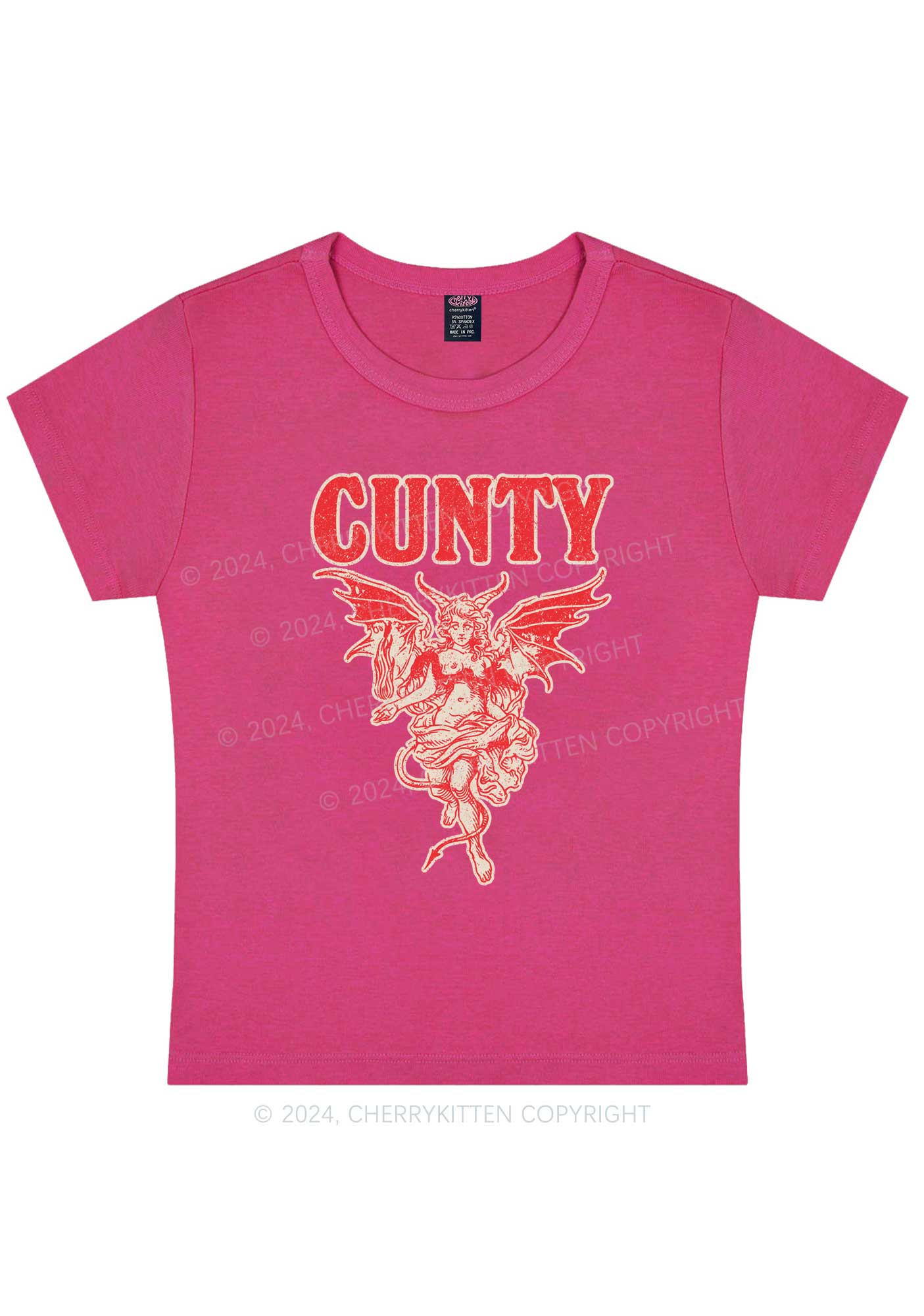 Cunty Satan Y2K Baby Tee Cherrykitten - Image 9