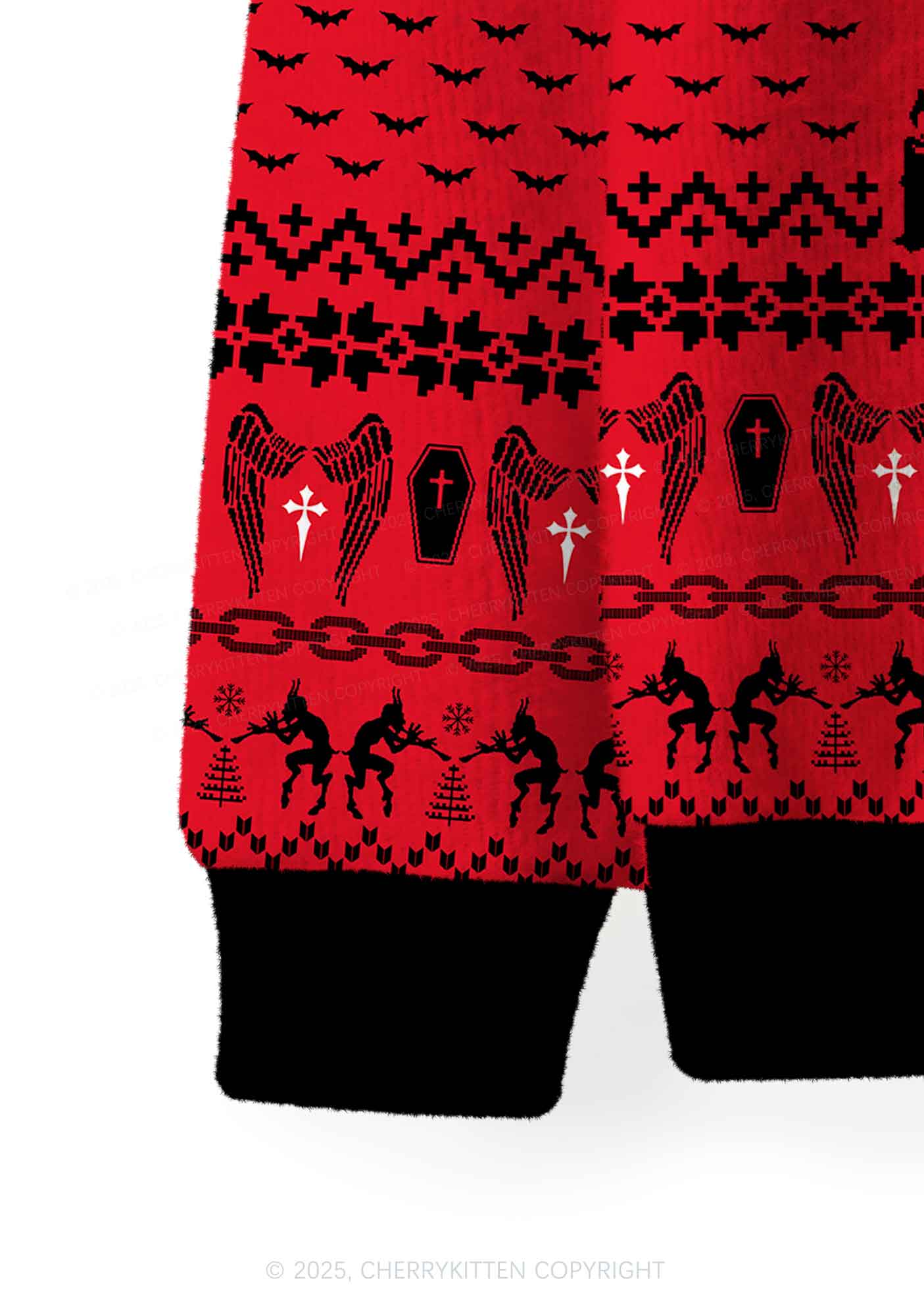 Cunty Satan Y2K Christmas Cardigan Knit Sweatshirt Cherrykitten - Image 4