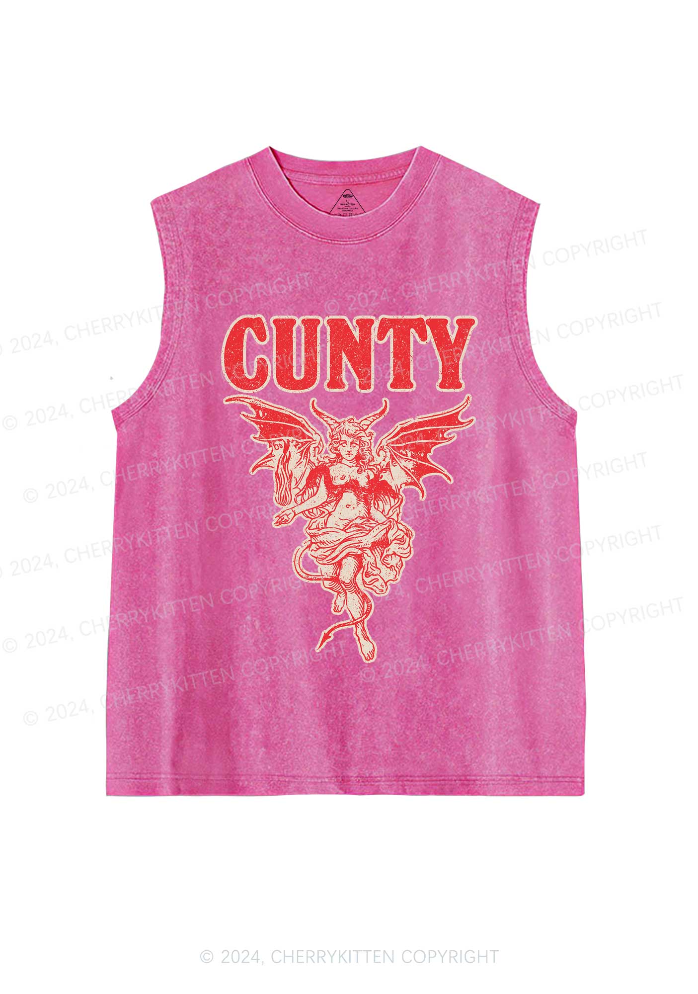 Cunty Satan Y2K Washed Tank Cherrykitten - Image 3