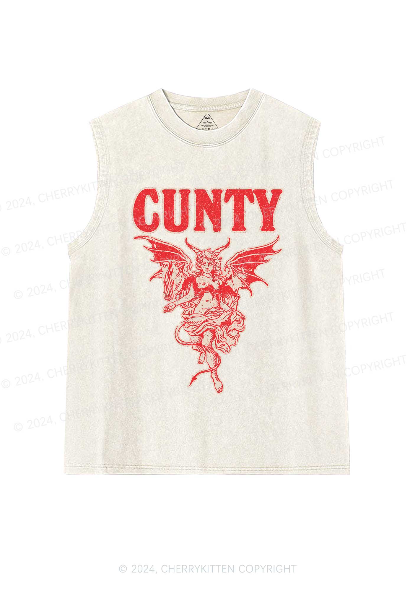 Cunty Satan Y2K Washed Tank Cherrykitten - Image 4