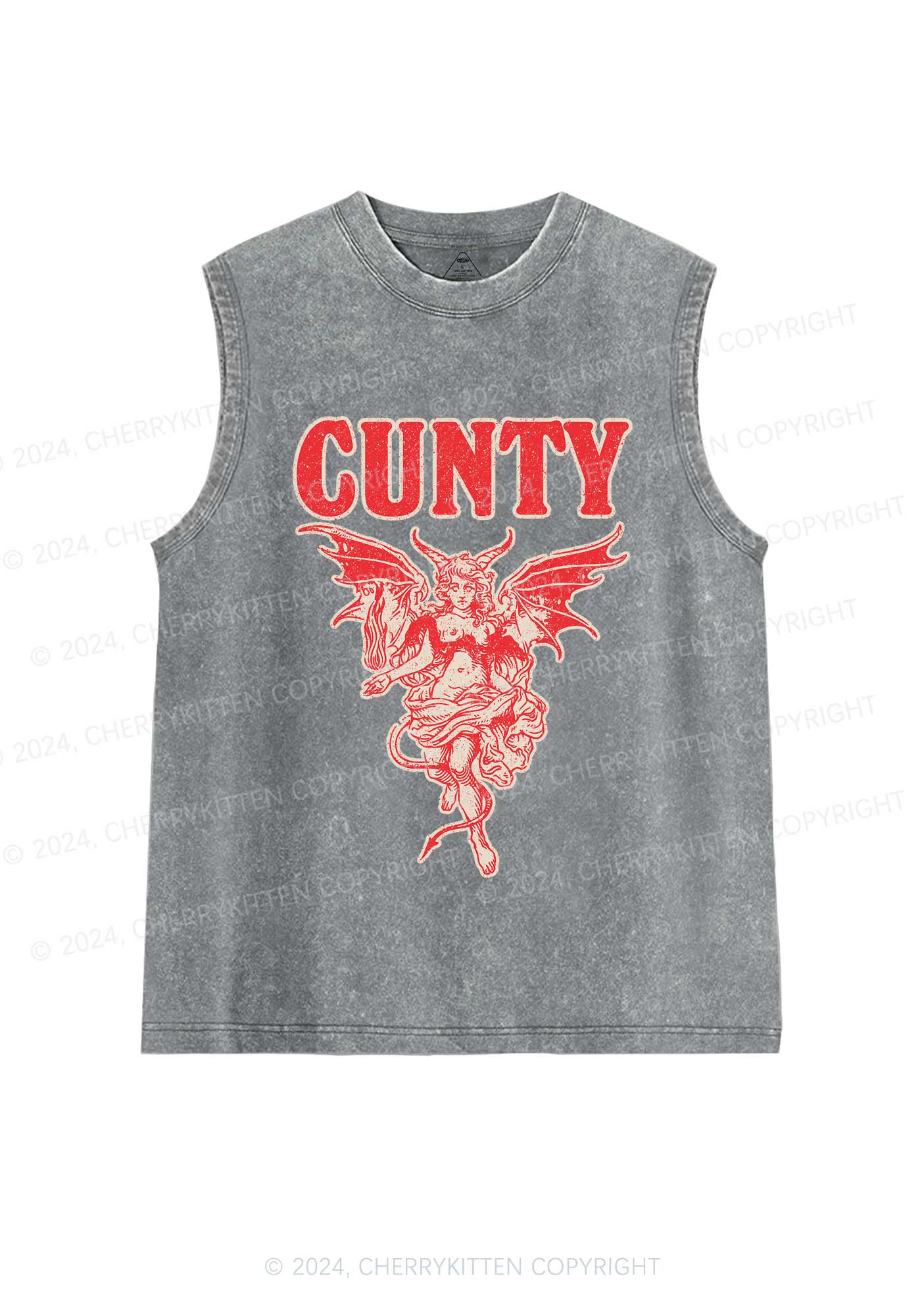 Cunty Satan Y2K Washed Tank Cherrykitten - Image 6