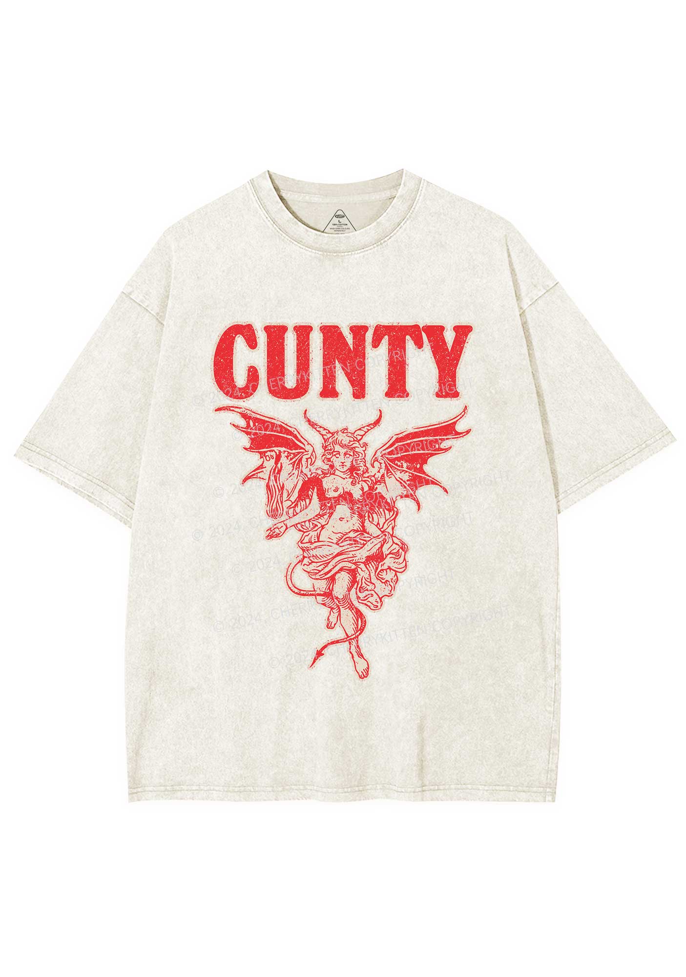 Cunty Satan Y2K Washed Tee Cherrykitten - Image 3