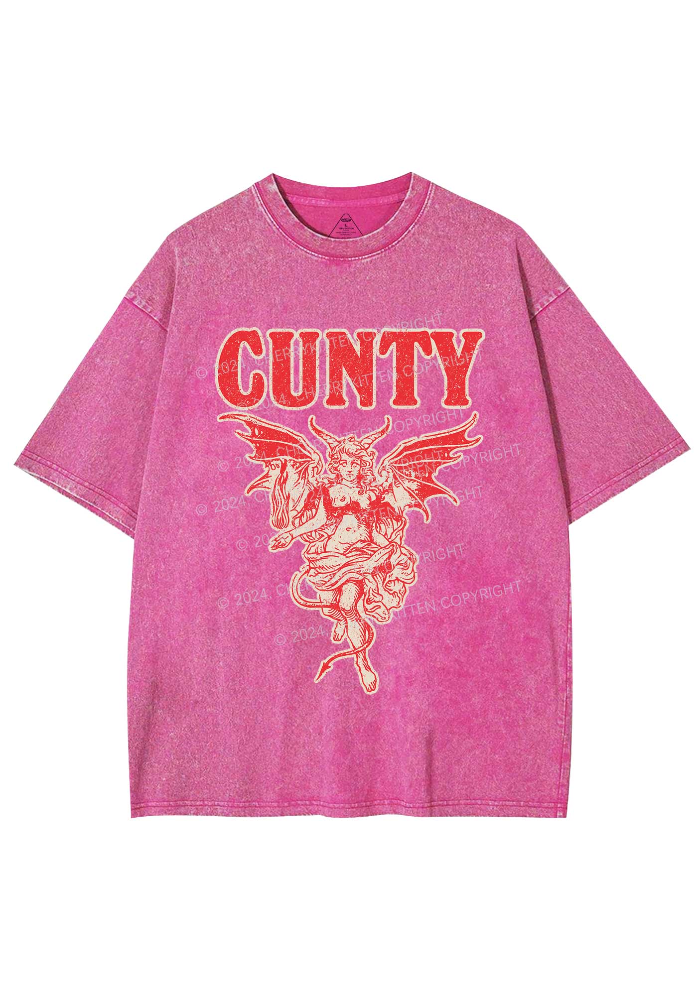 Cunty Satan Y2K Washed Tee Cherrykitten - Image 4