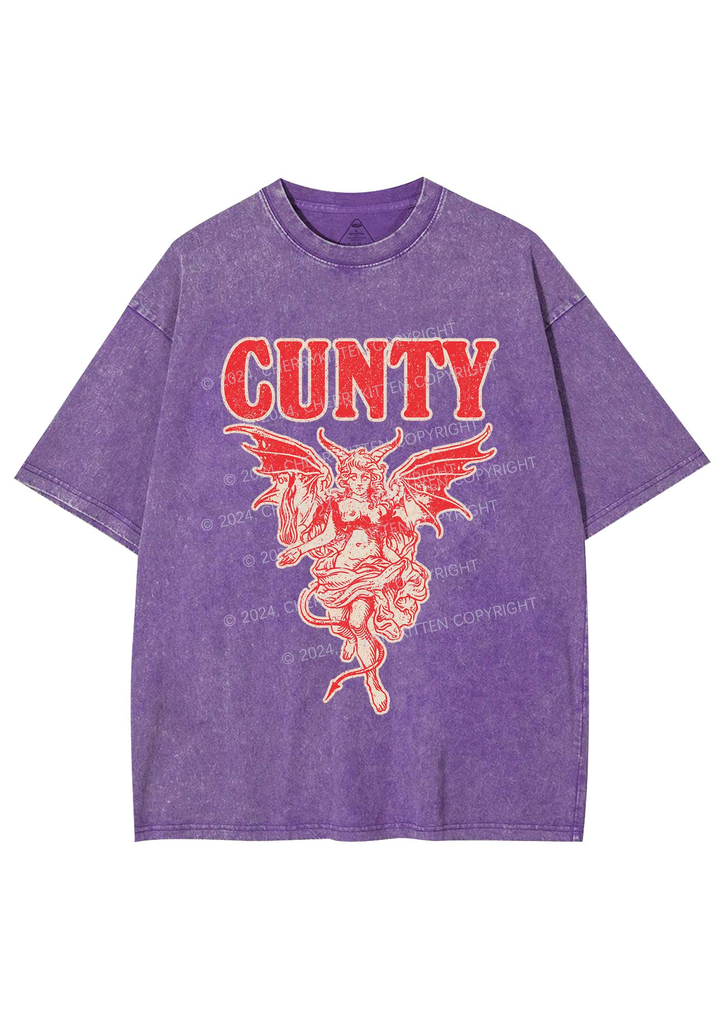 Cunty Satan Y2K Washed Tee Cherrykitten - Image 5