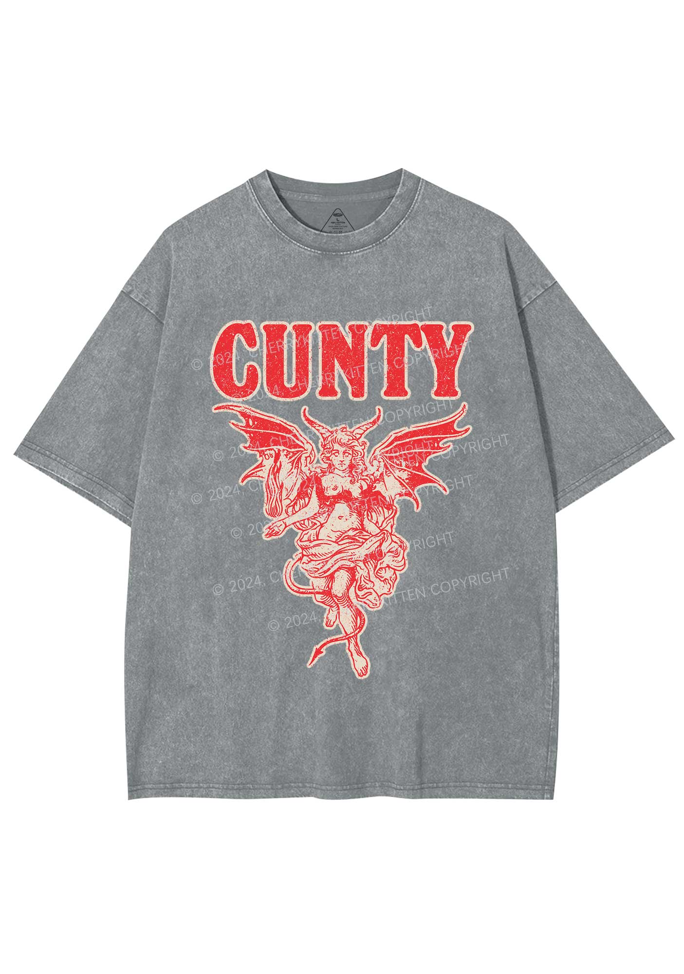 Cunty Satan Y2K Washed Tee Cherrykitten - Image 6