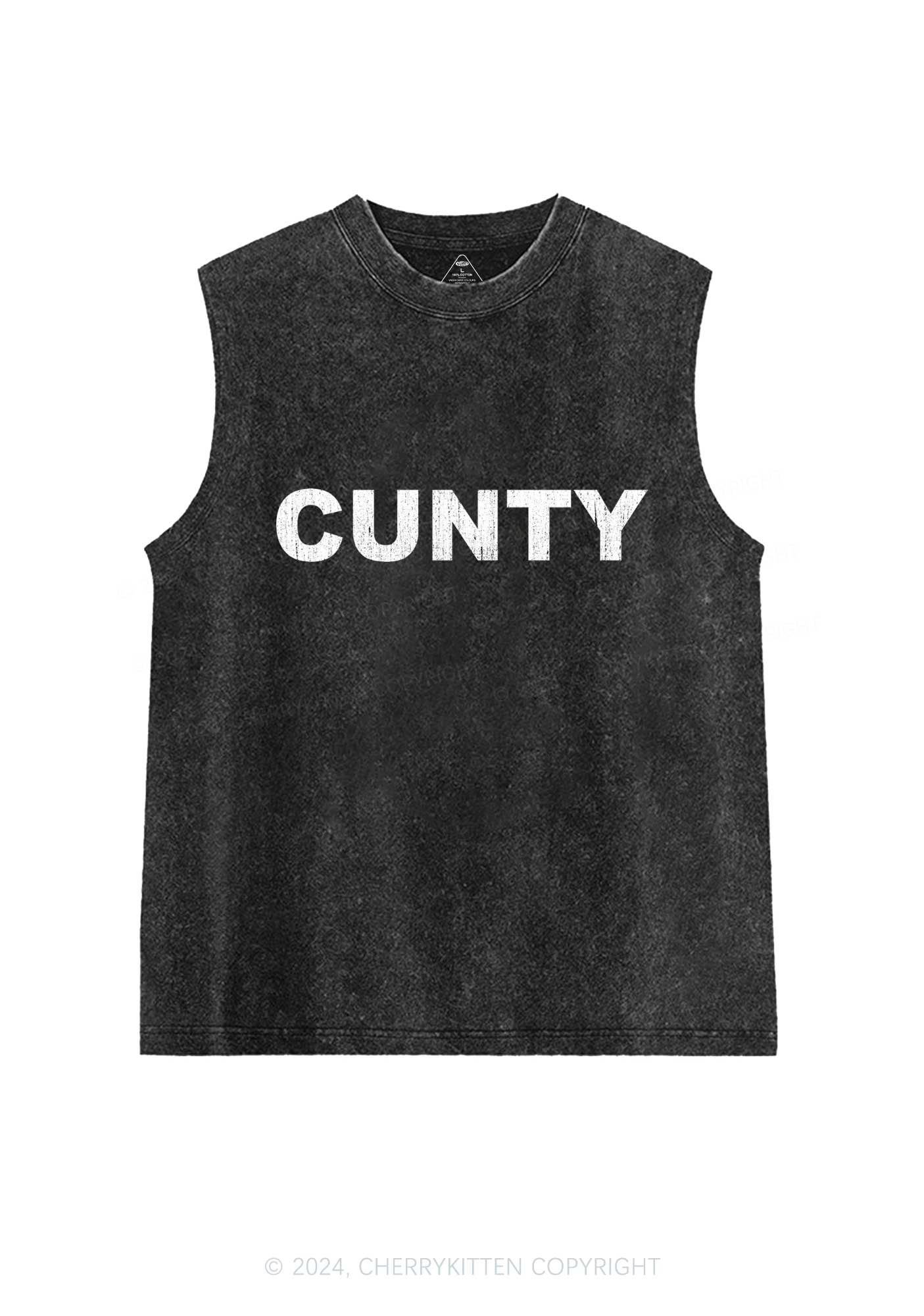 Cunty Y2K Washed Tank Cherrykitten - Image 3