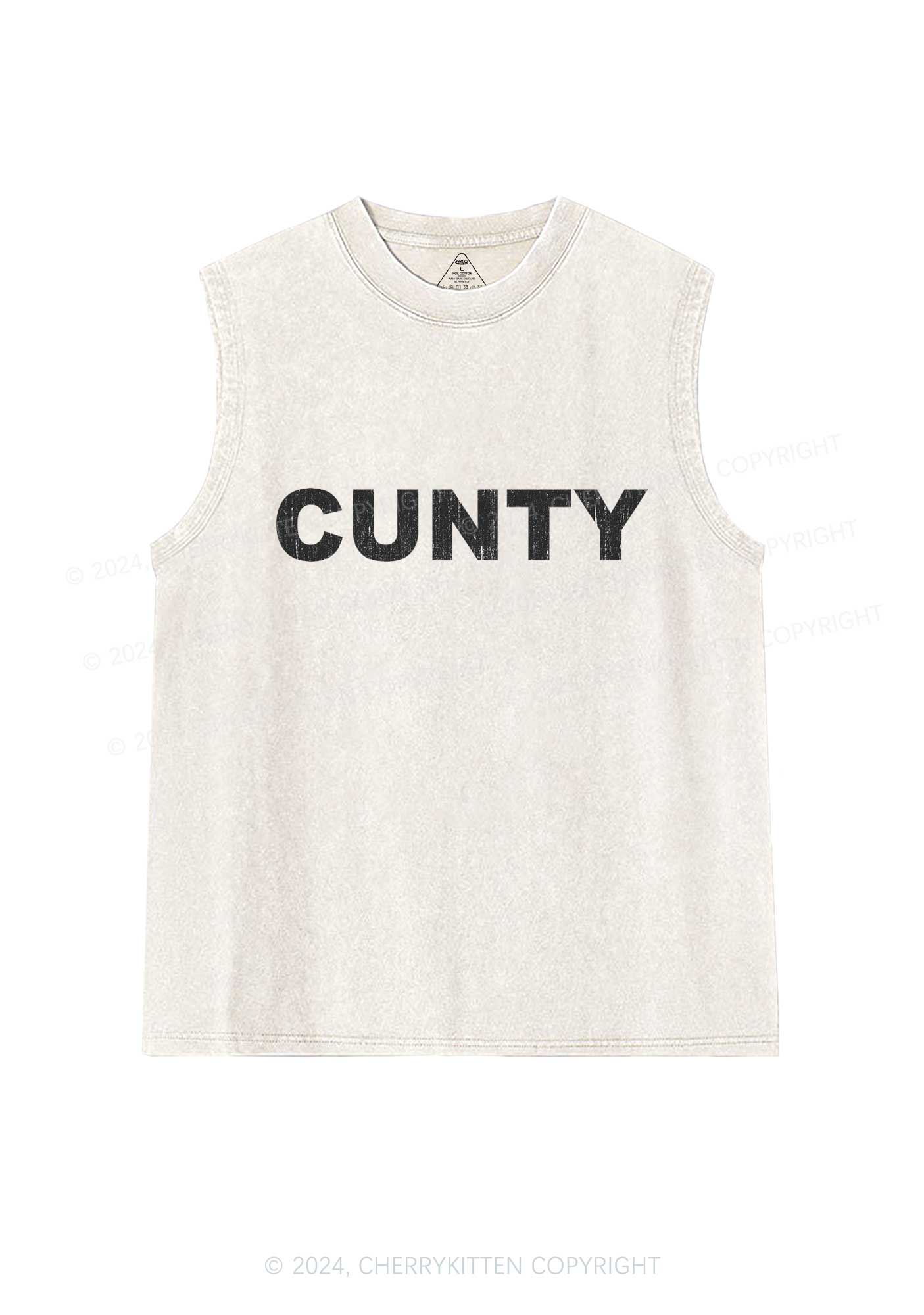 Cunty Y2K Washed Tank Cherrykitten - Image 4