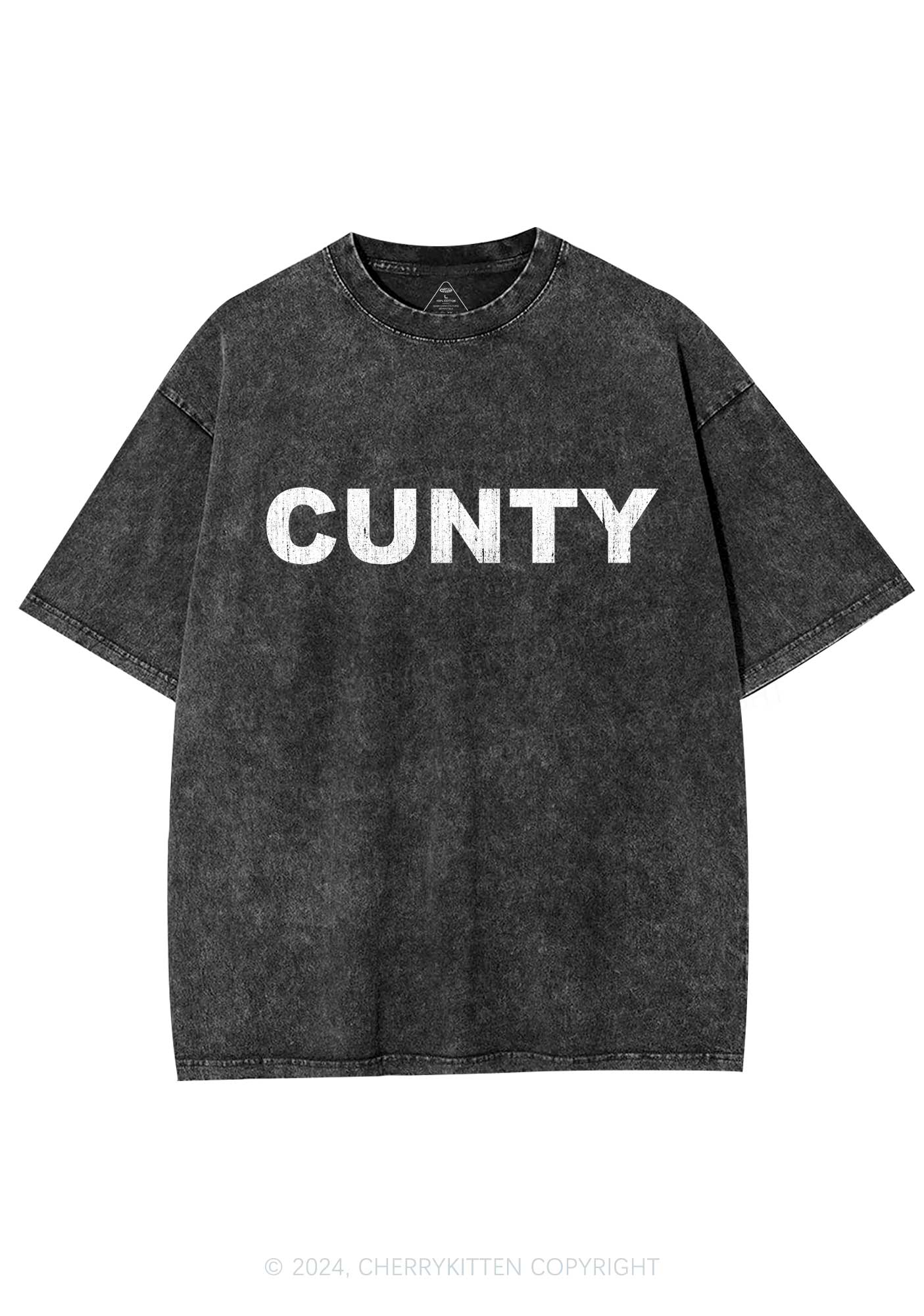 Cunty Y2K Washed Tee Cherrykitten - Image 3