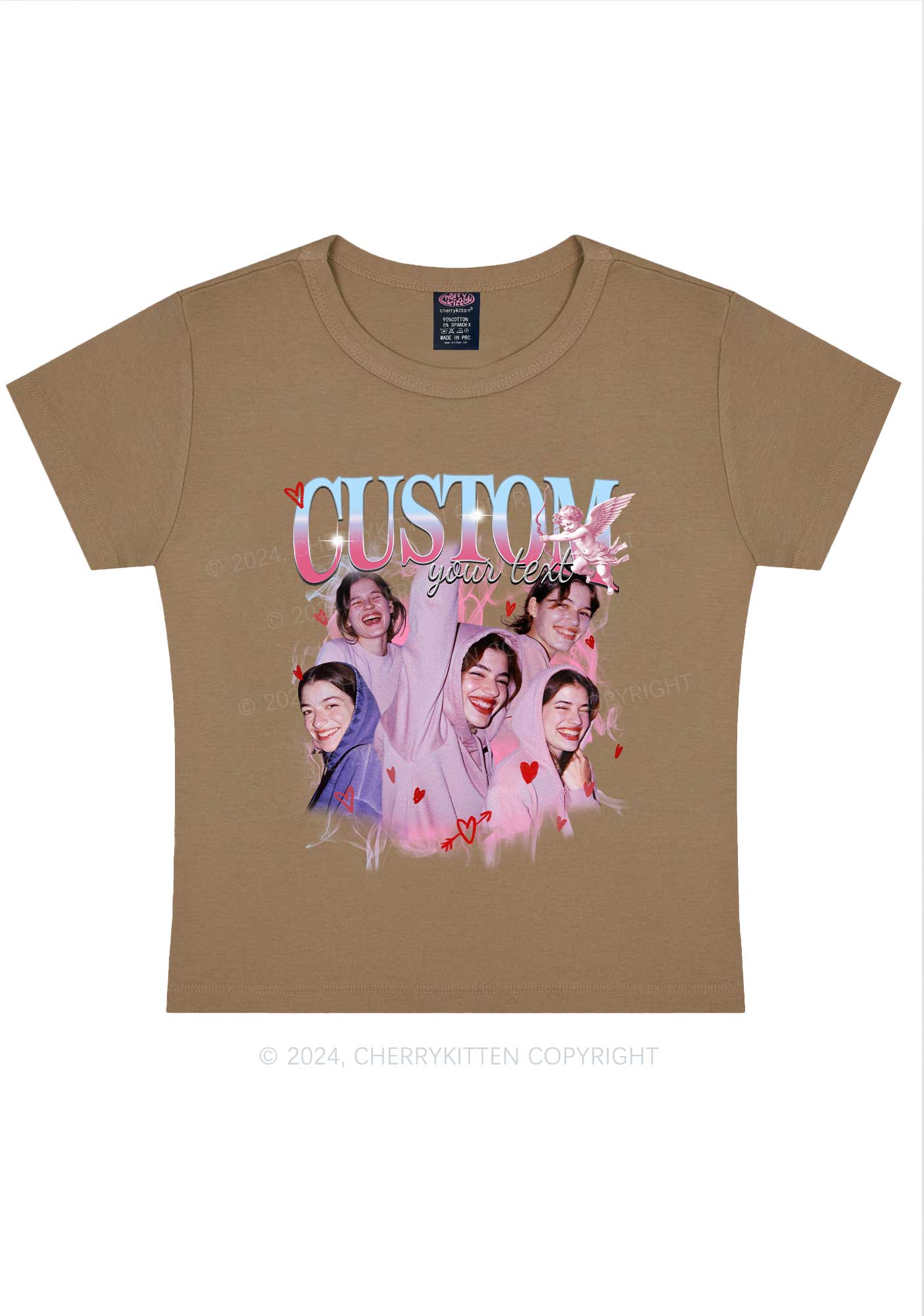 Cupid Custom Portrait Y2K Valentine's Day Baby Tee Cherrykitten - Image 10