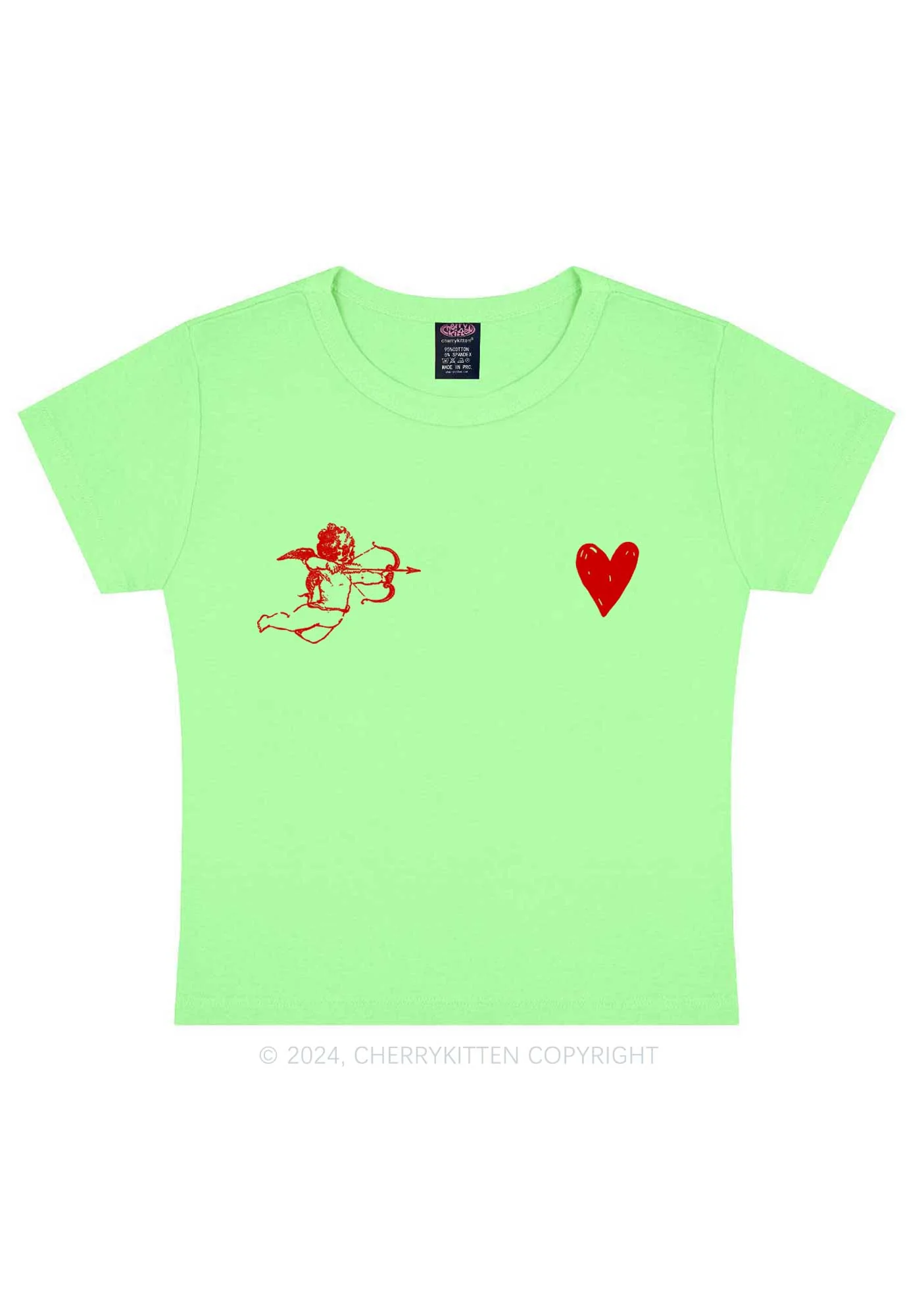 Cupid Red Heart Y2K Valentine's Day Baby Tee Cherrykitten - Image 13