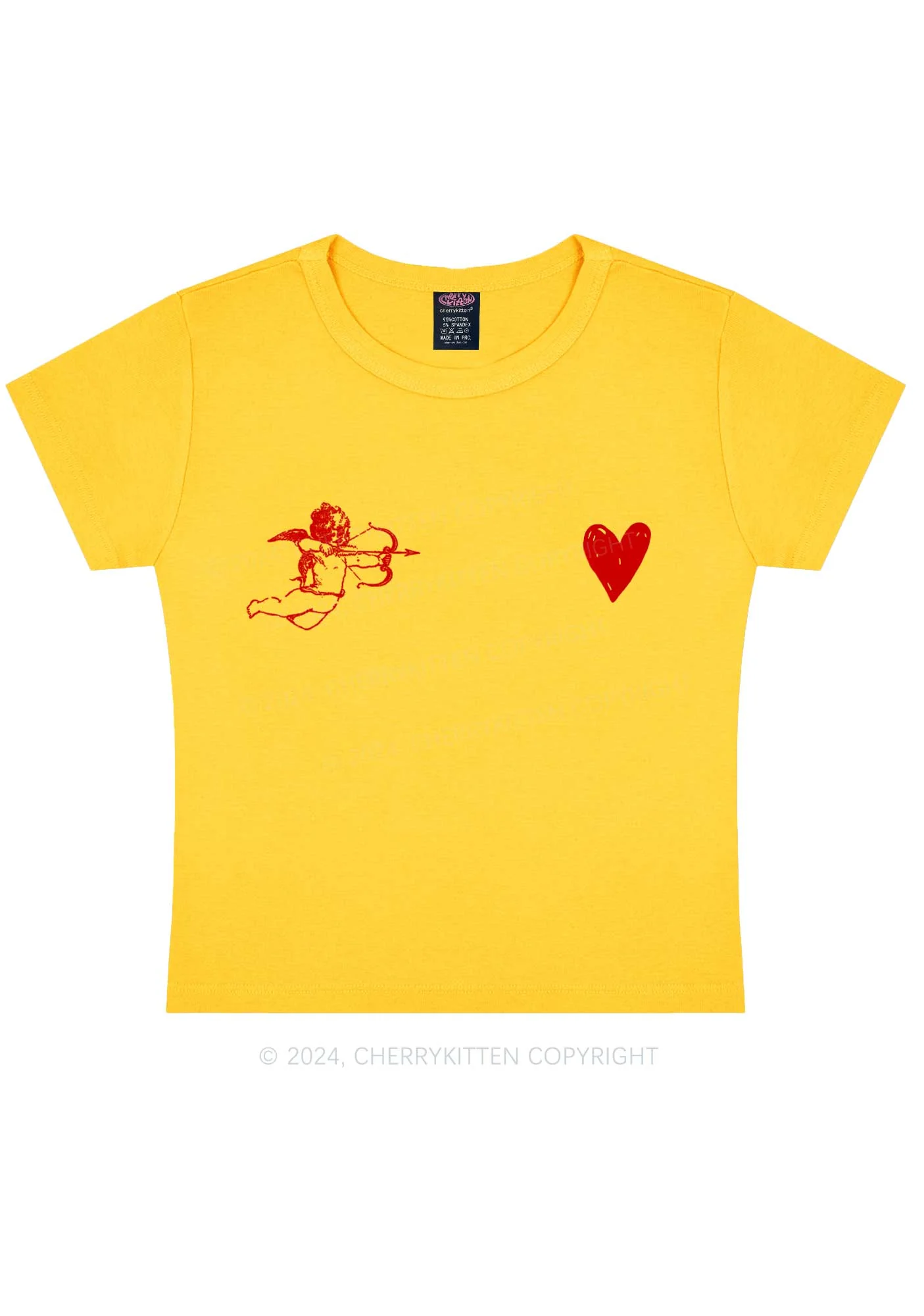Cupid Red Heart Y2K Valentine's Day Baby Tee Cherrykitten - Image 5
