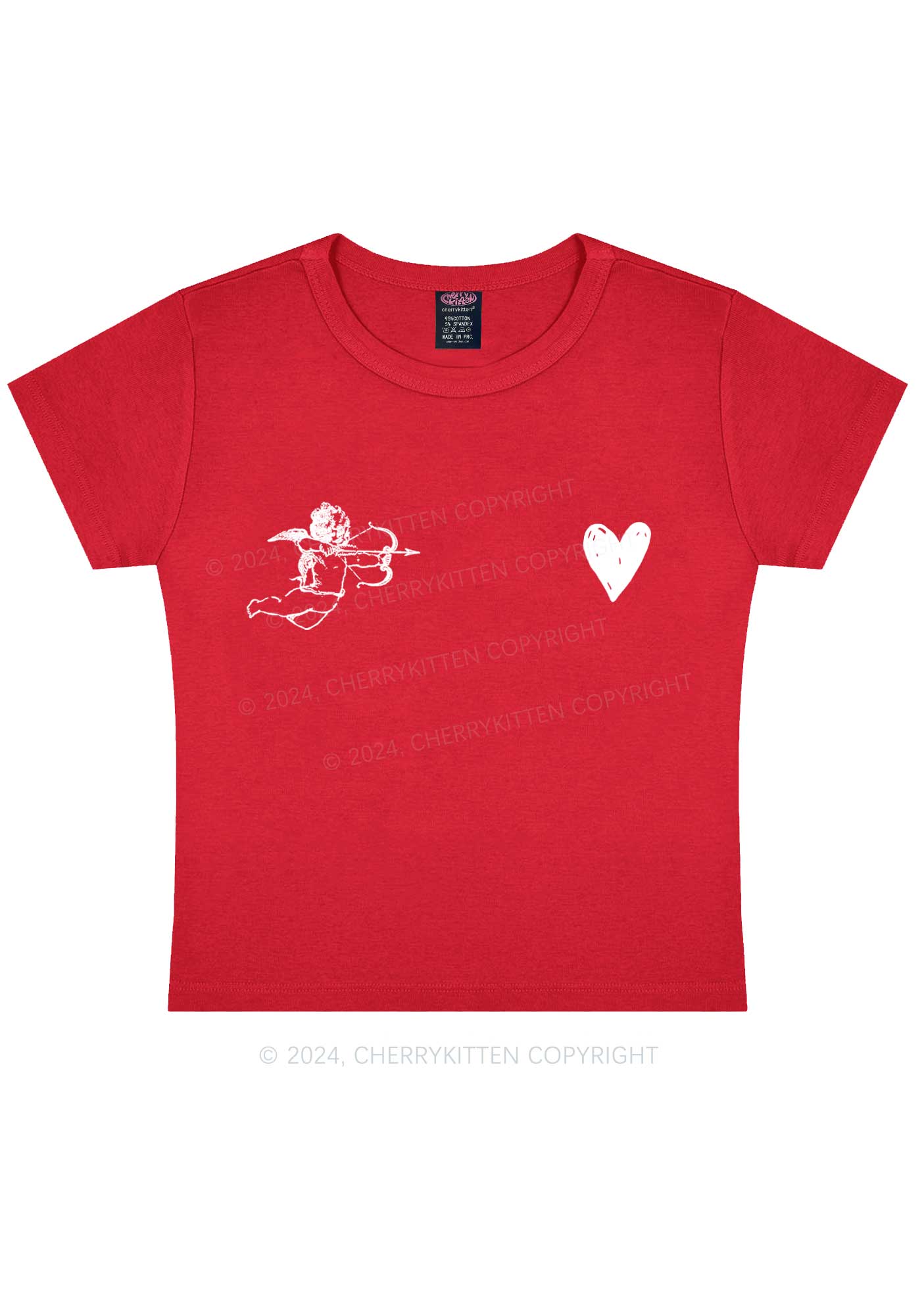 Cupid Red Heart Y2K Valentine's Day Baby Tee Cherrykitten - Image 6