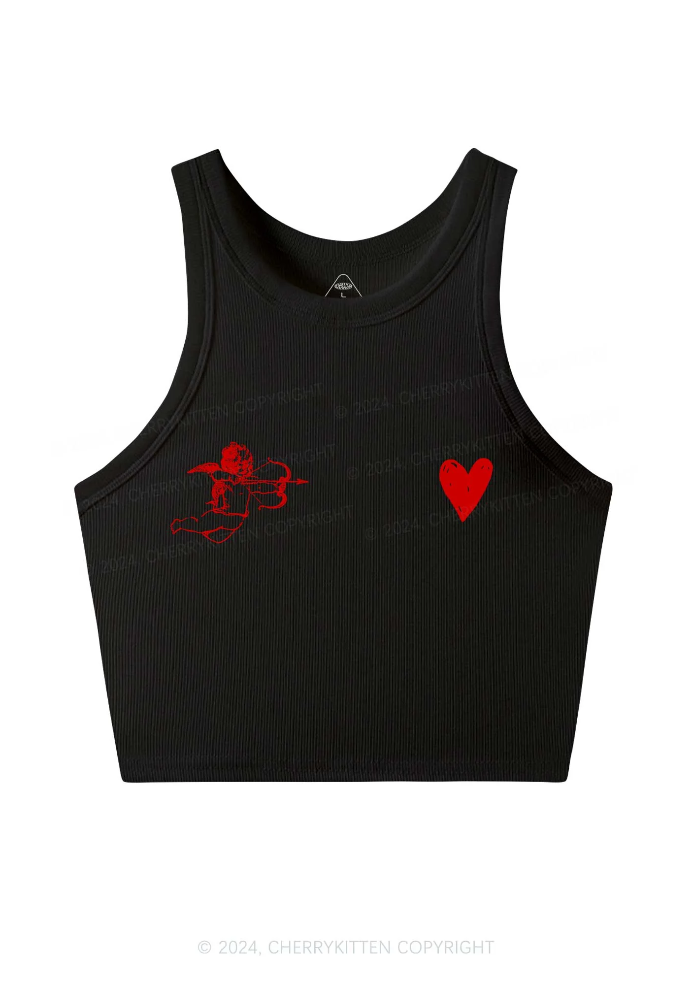 Cupid Red Heart Y2K Valentine's Day Crop Tank Top Cherrykitten - Image 3