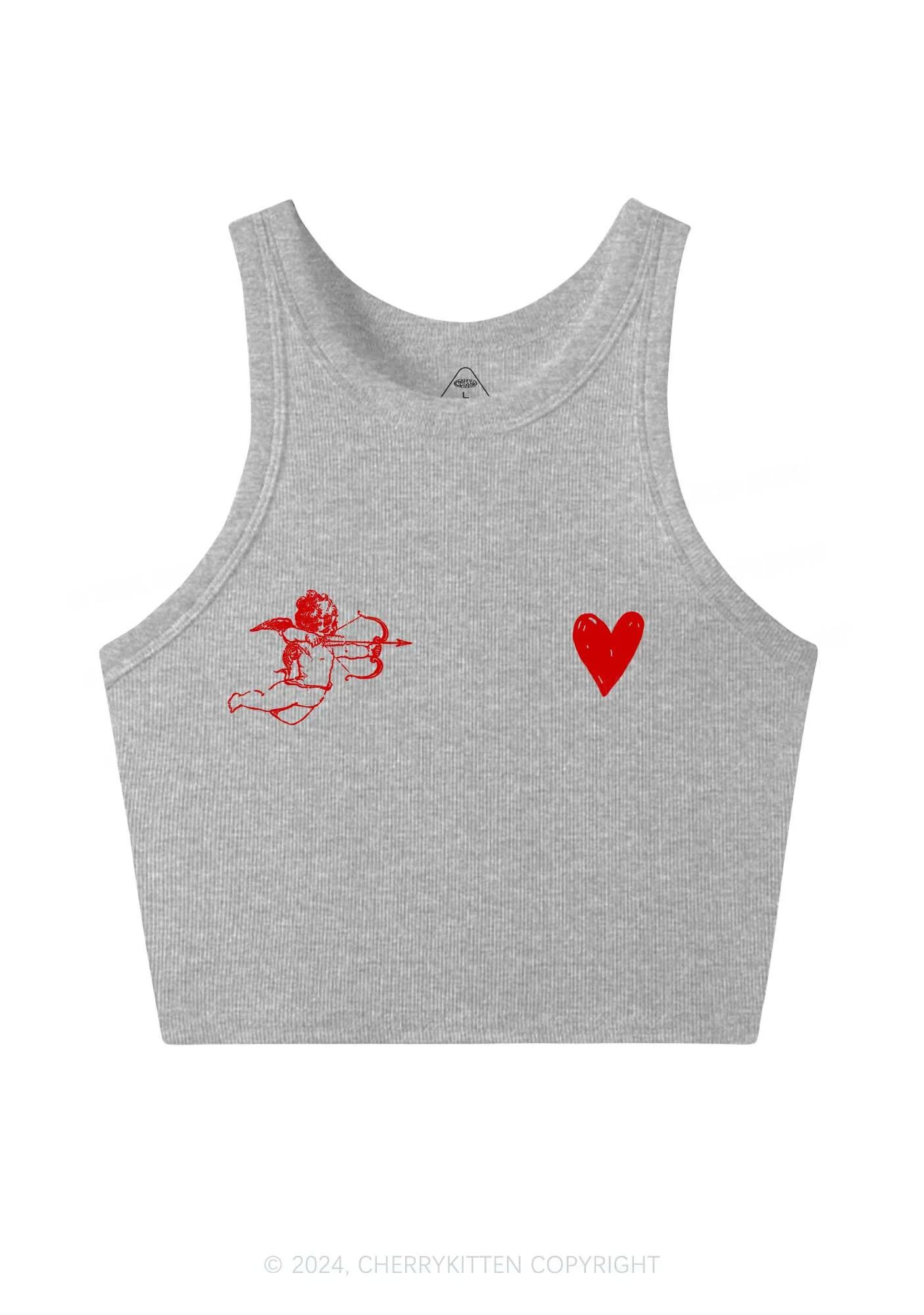 Cupid Red Heart Y2K Valentine's Day Crop Tank Top Cherrykitten - Image 4