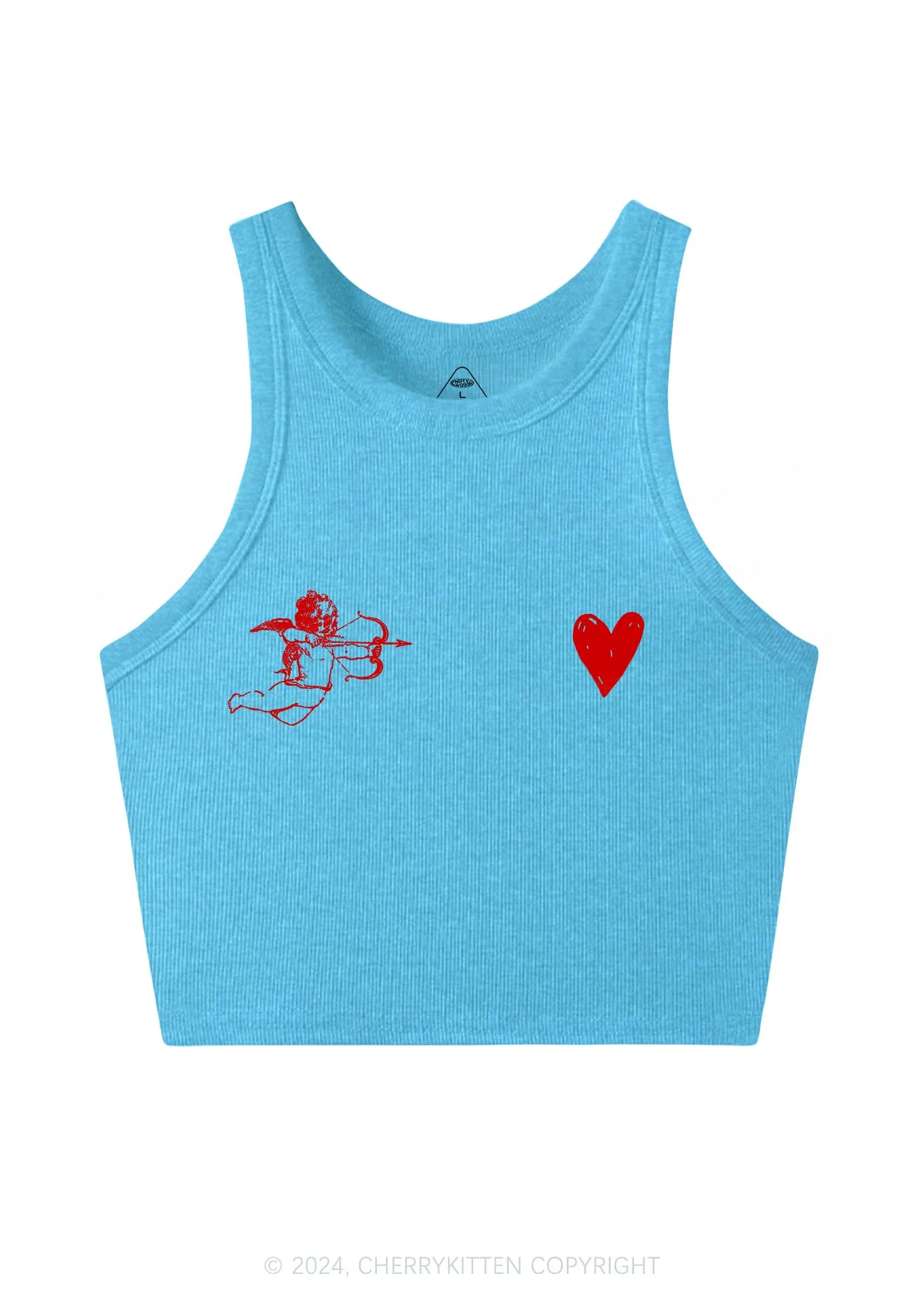 Cupid Red Heart Y2K Valentine's Day Crop Tank Top Cherrykitten - Image 5