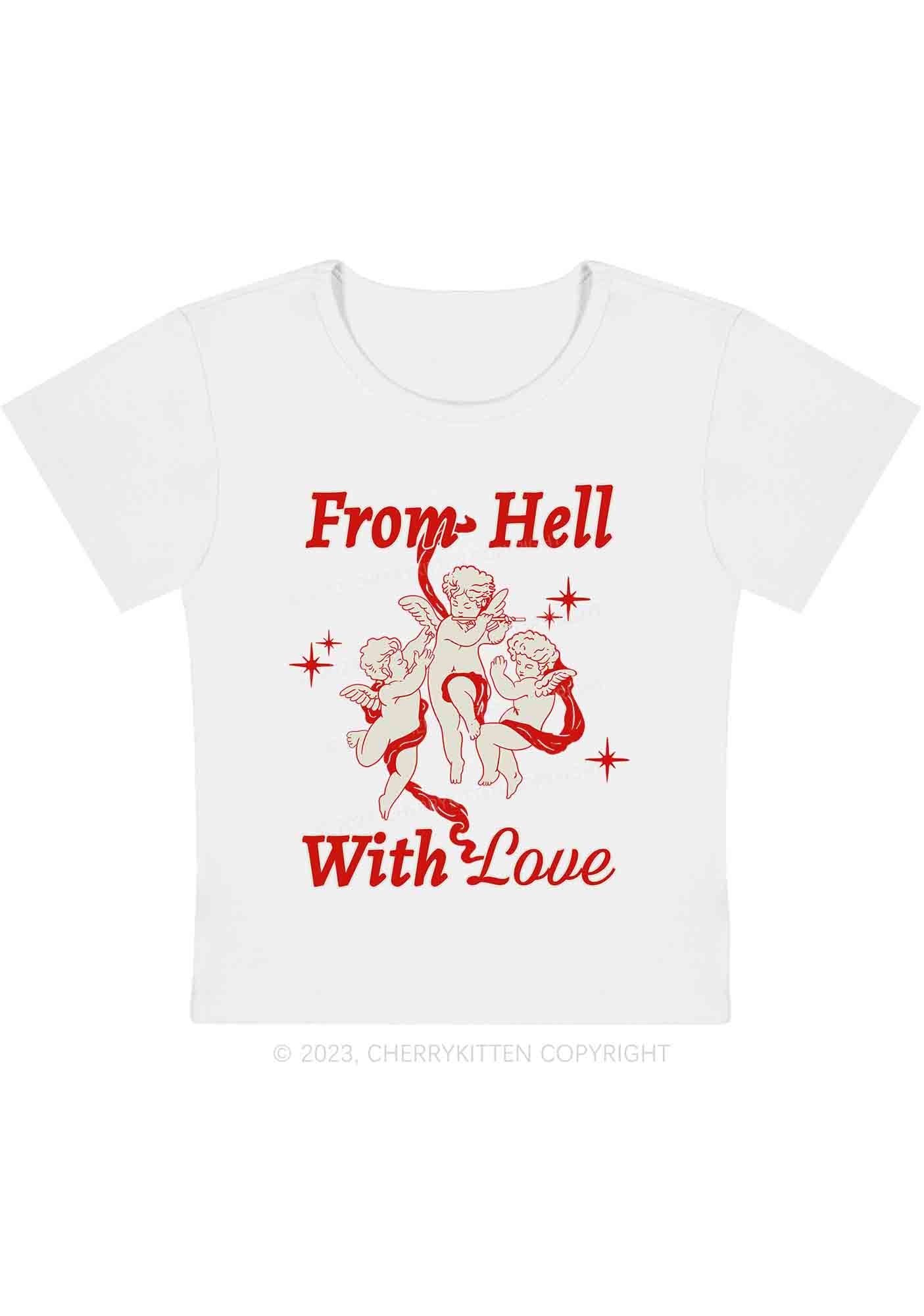 Cupids From Hell Y2K Baby Tee Cherrykitten - Image 3