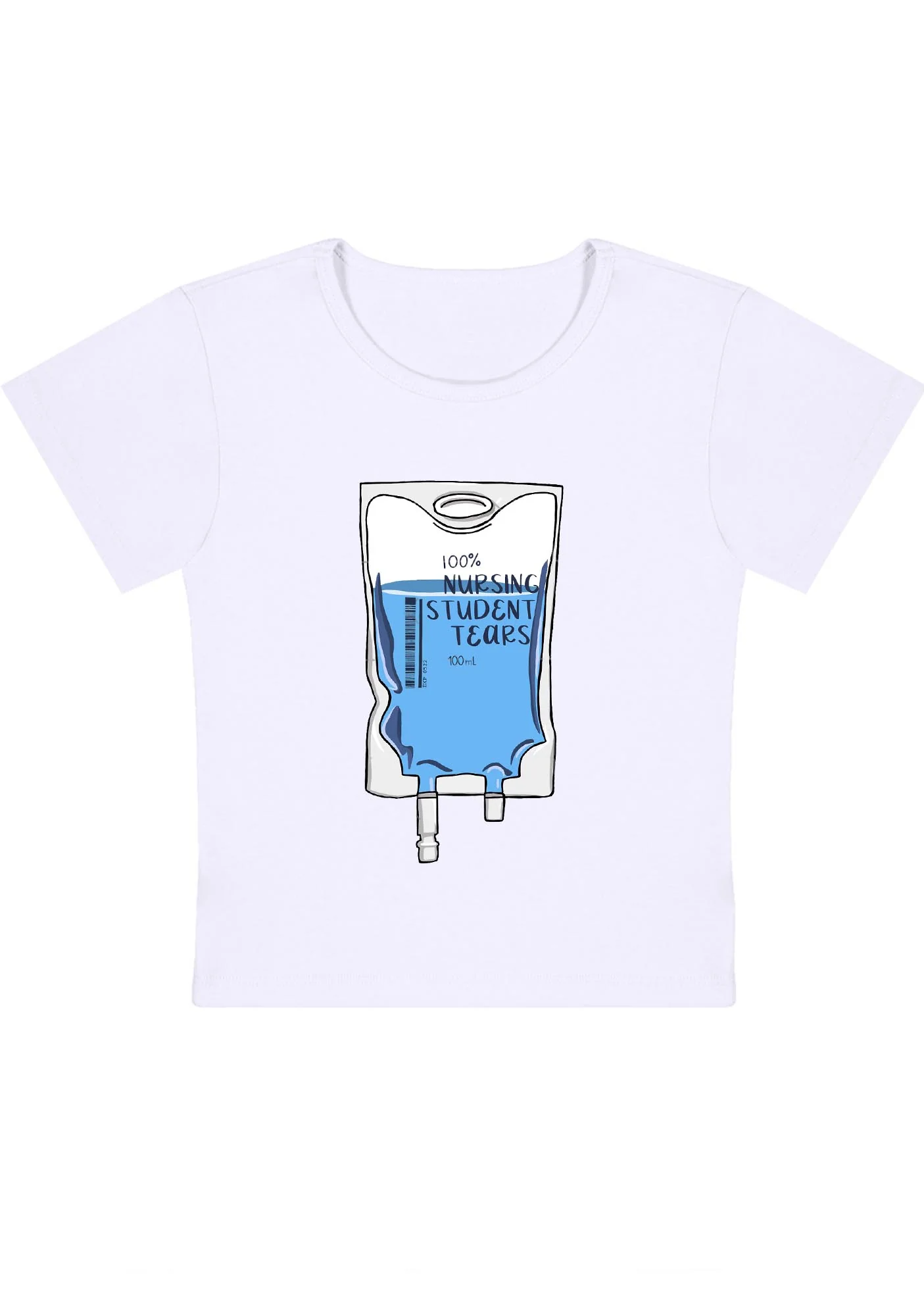 Curvy 100% Nursing Student Tears Baby Tee - Image 4