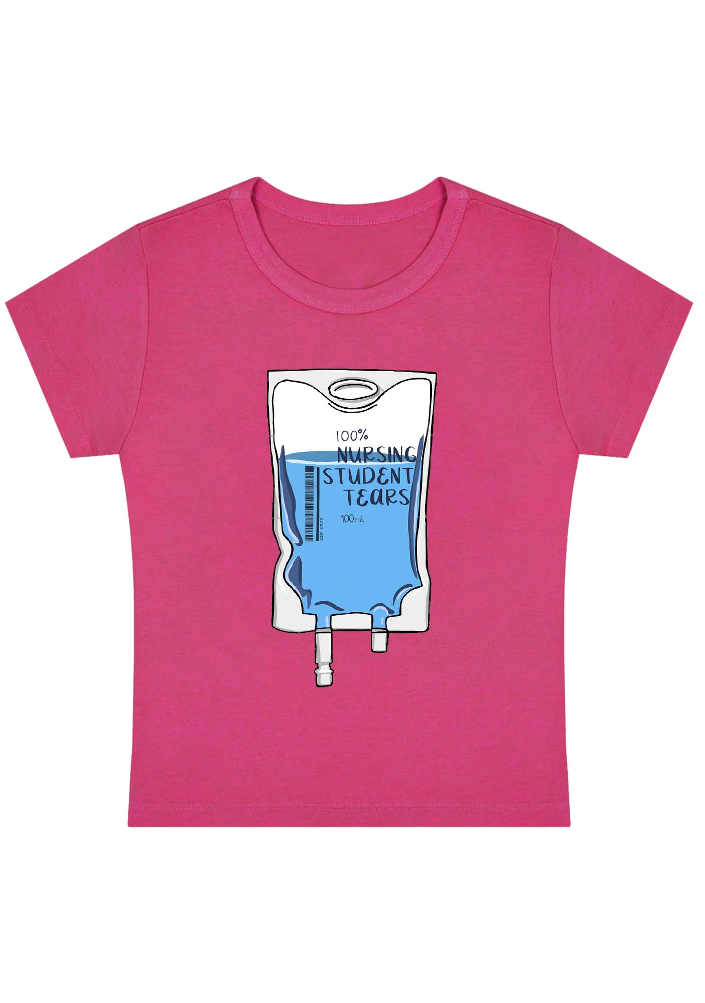Curvy 100% Nursing Student Tears Baby Tee - Image 5