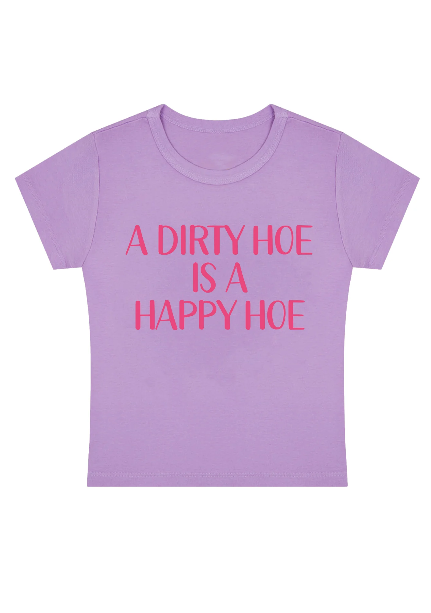 Curvy A Dirty Hoe Is A Happy Hoe Baby Tee - Image 5