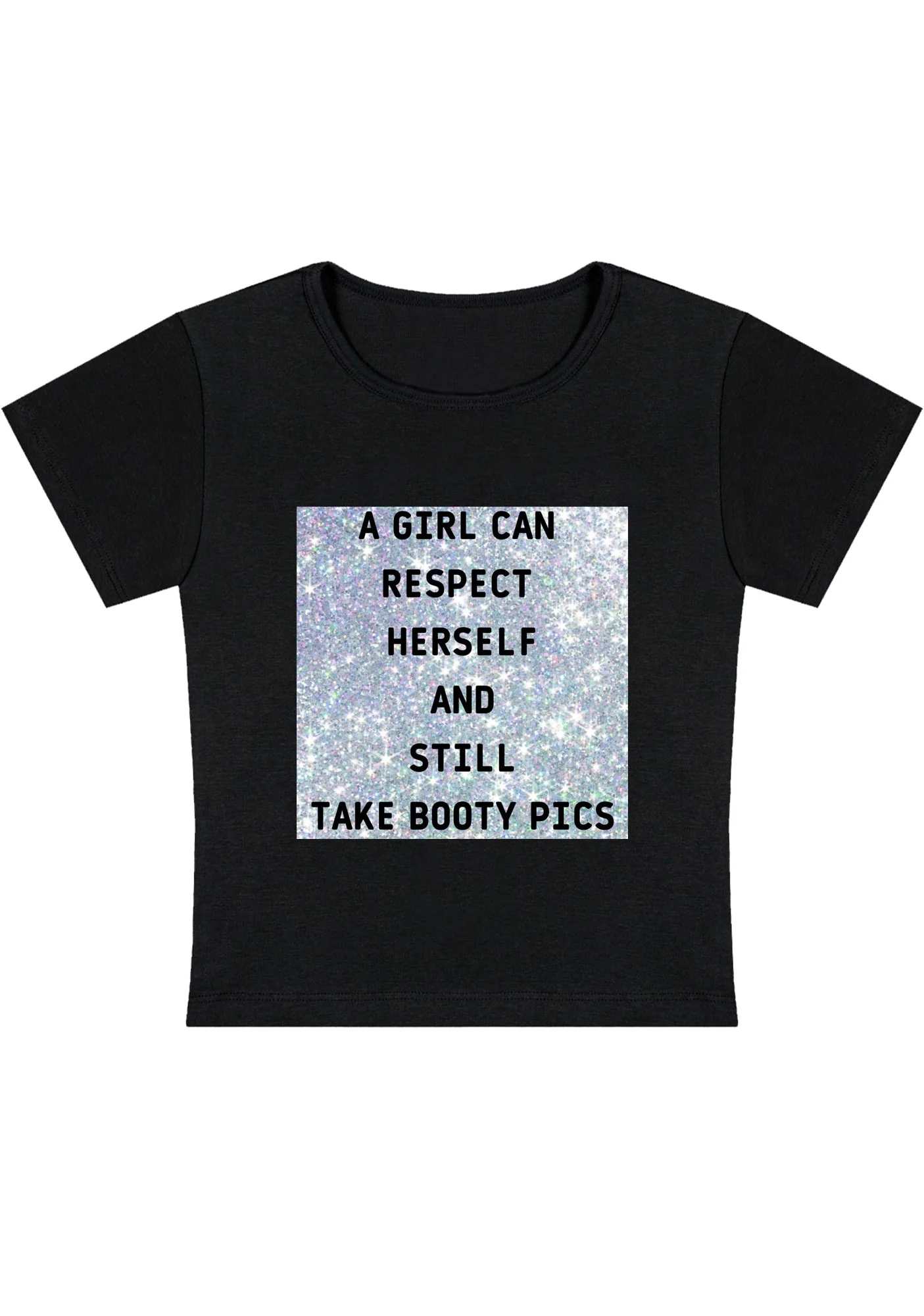 Curvy A Girl Can Respect Herself Baby Tee - Image 2