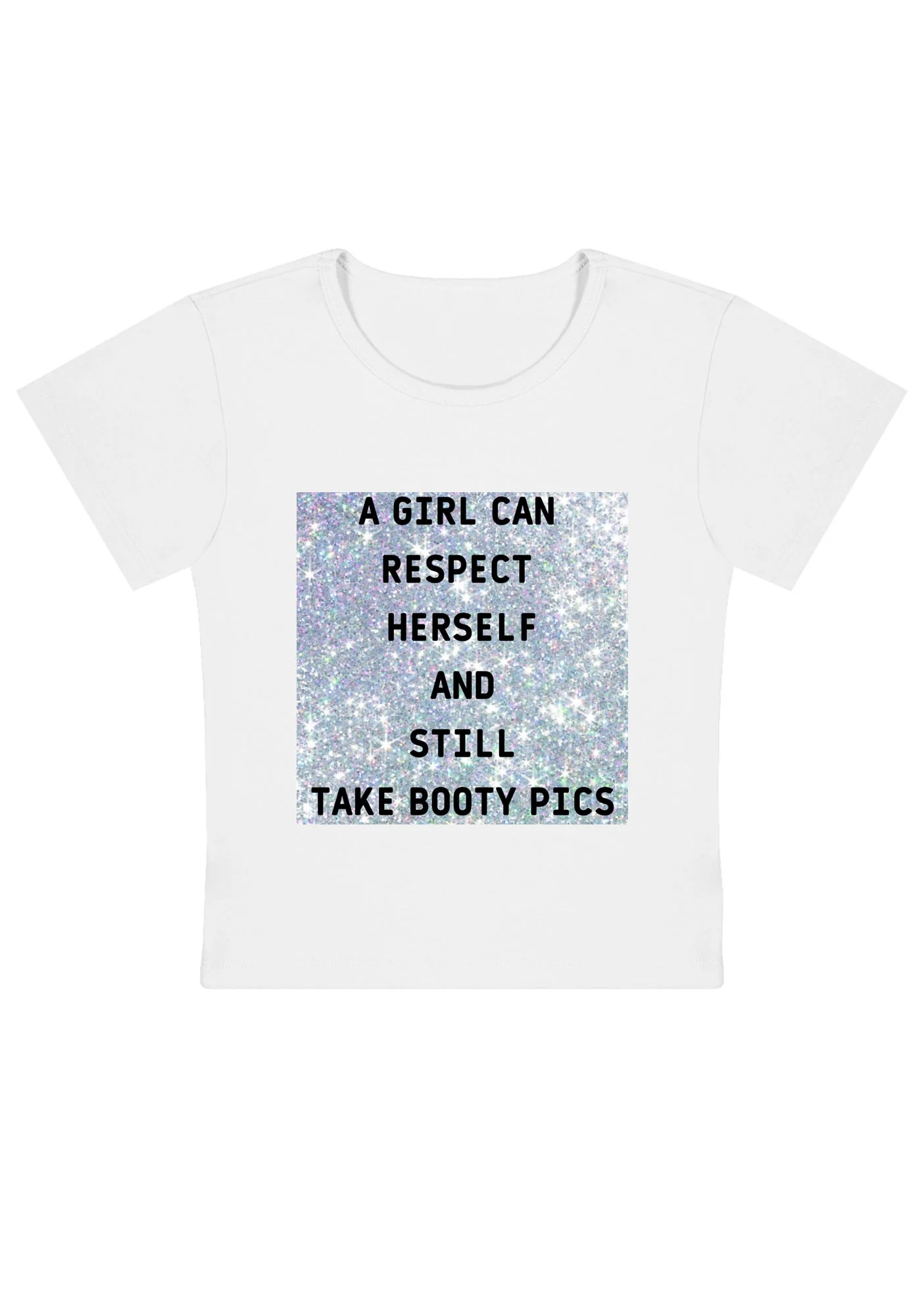 Curvy A Girl Can Respect Herself Baby Tee - Image 3