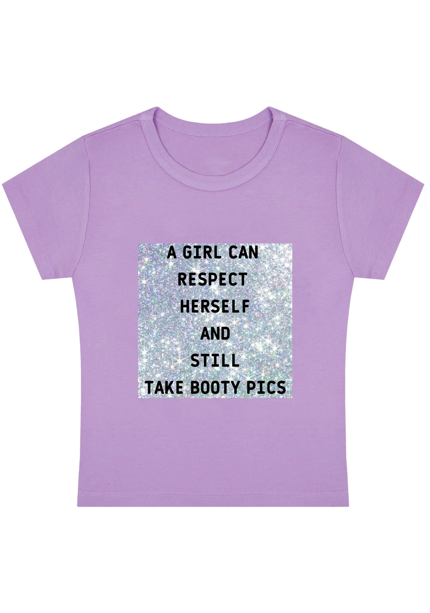 Curvy A Girl Can Respect Herself Baby Tee - Image 4