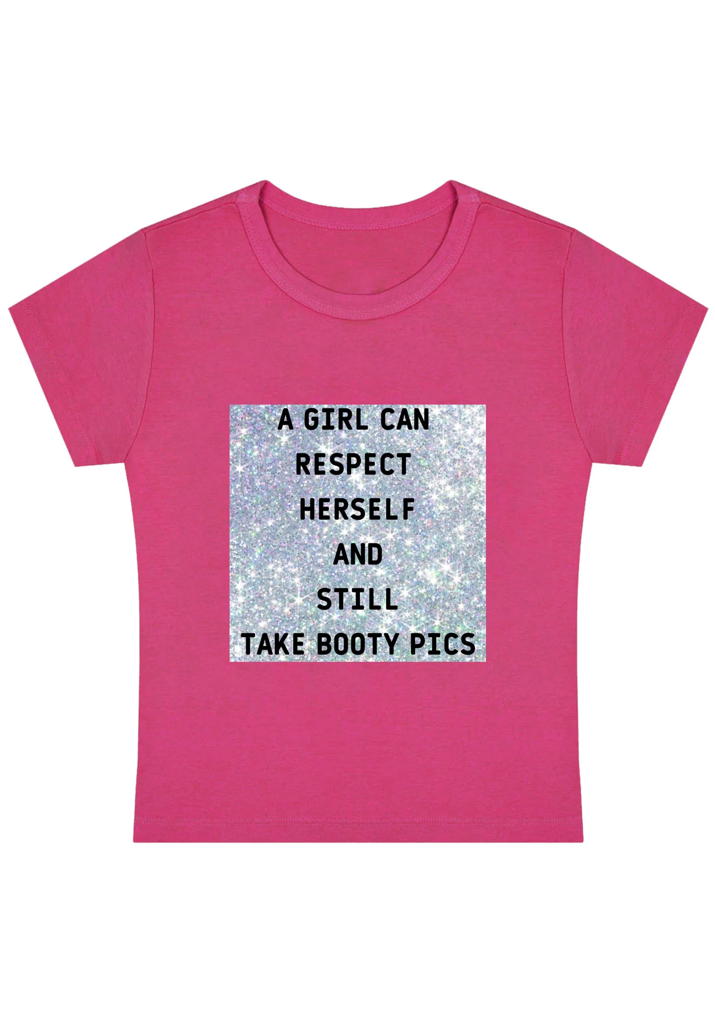 Curvy A Girl Can Respect Herself Baby Tee - Image 5