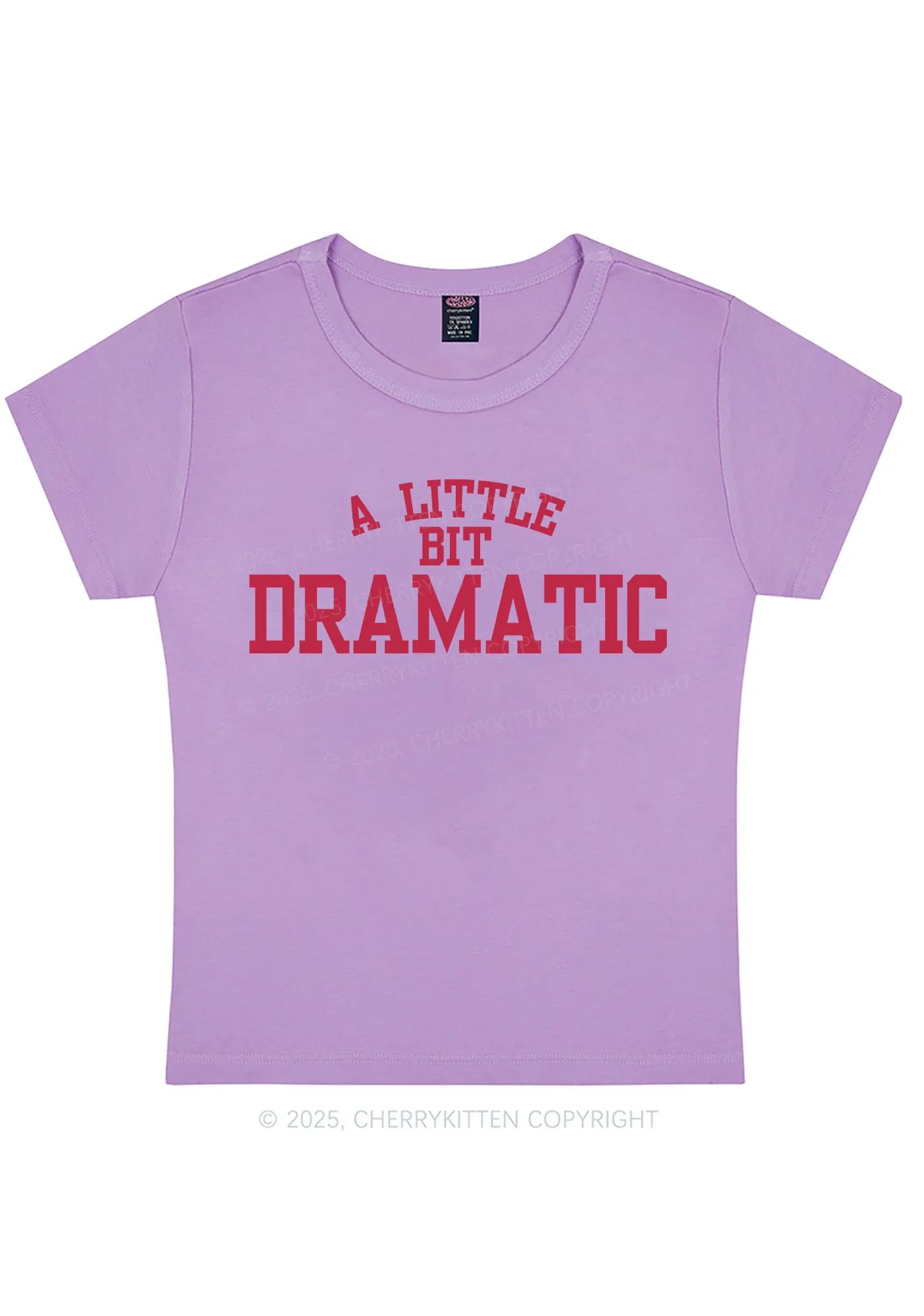 Curvy A Little Bit Dramatic Y2K Baby Tee Cherrykitten - Image 2