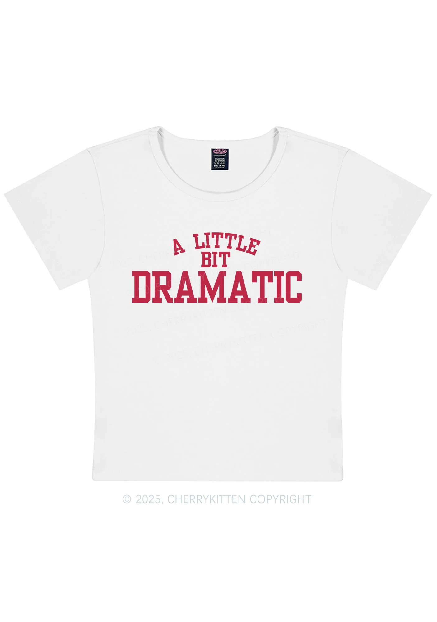 Curvy A Little Bit Dramatic Y2K Baby Tee Cherrykitten - Image 3