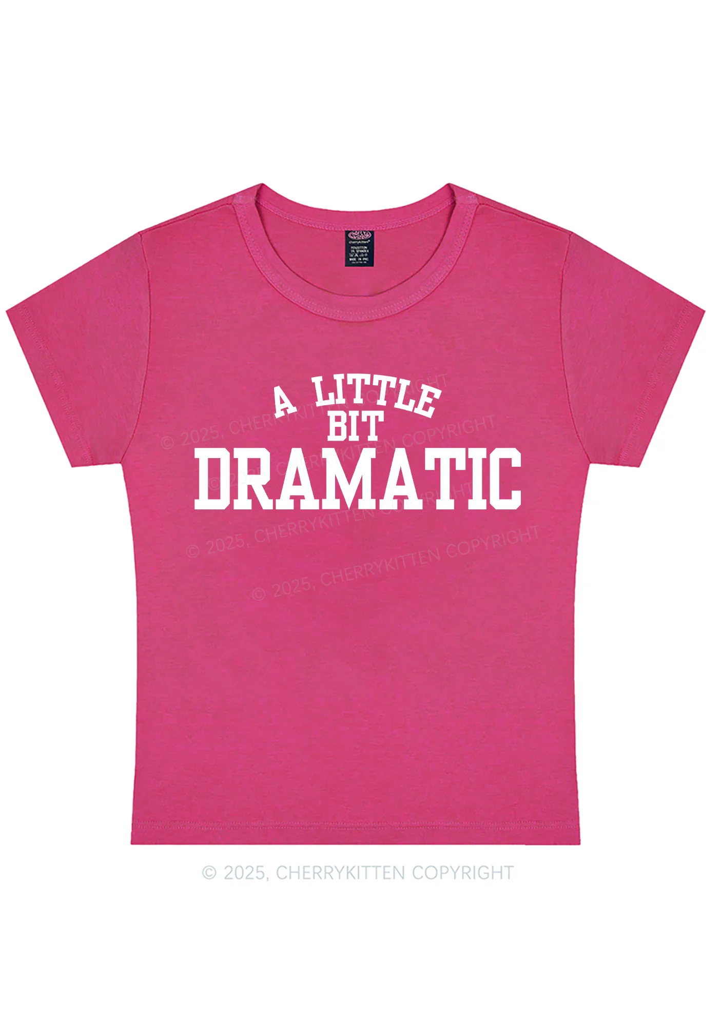 Curvy A Little Bit Dramatic Y2K Baby Tee Cherrykitten - Image 5