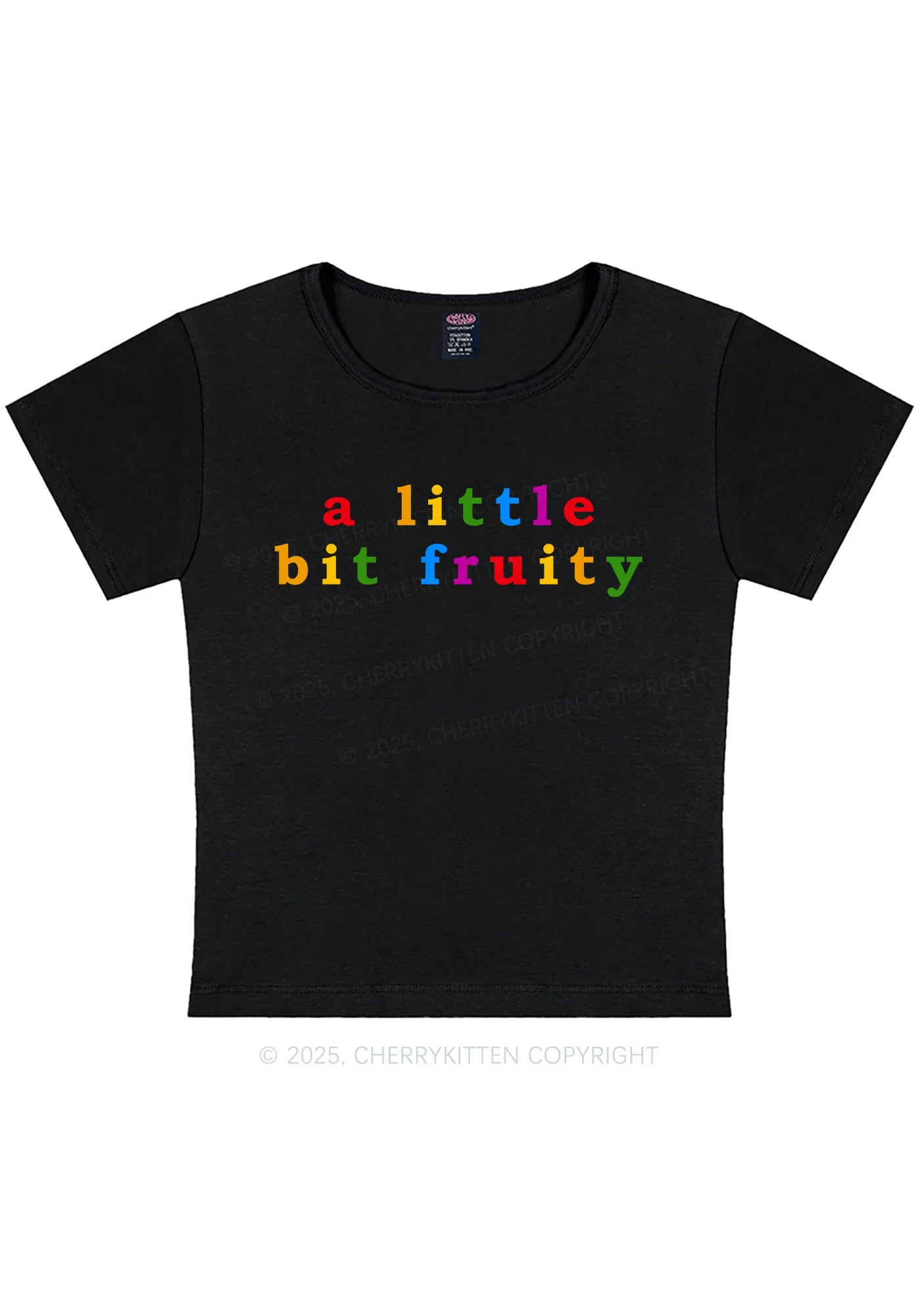 Curvy A Little Bit Fruity Pride Y2K Baby Tee Cherrykitten - Image 2
