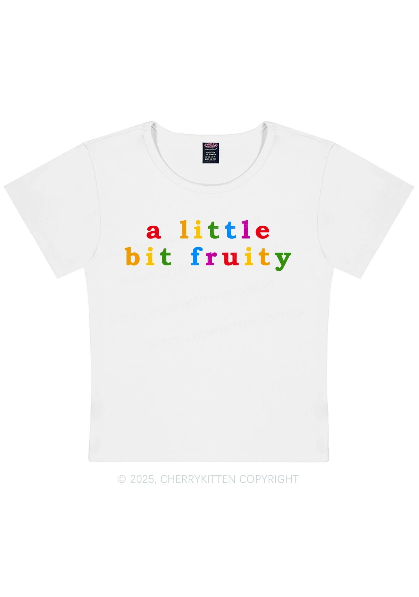 Curvy A Little Bit Fruity Pride Y2K Baby Tee Cherrykitten - Image 3