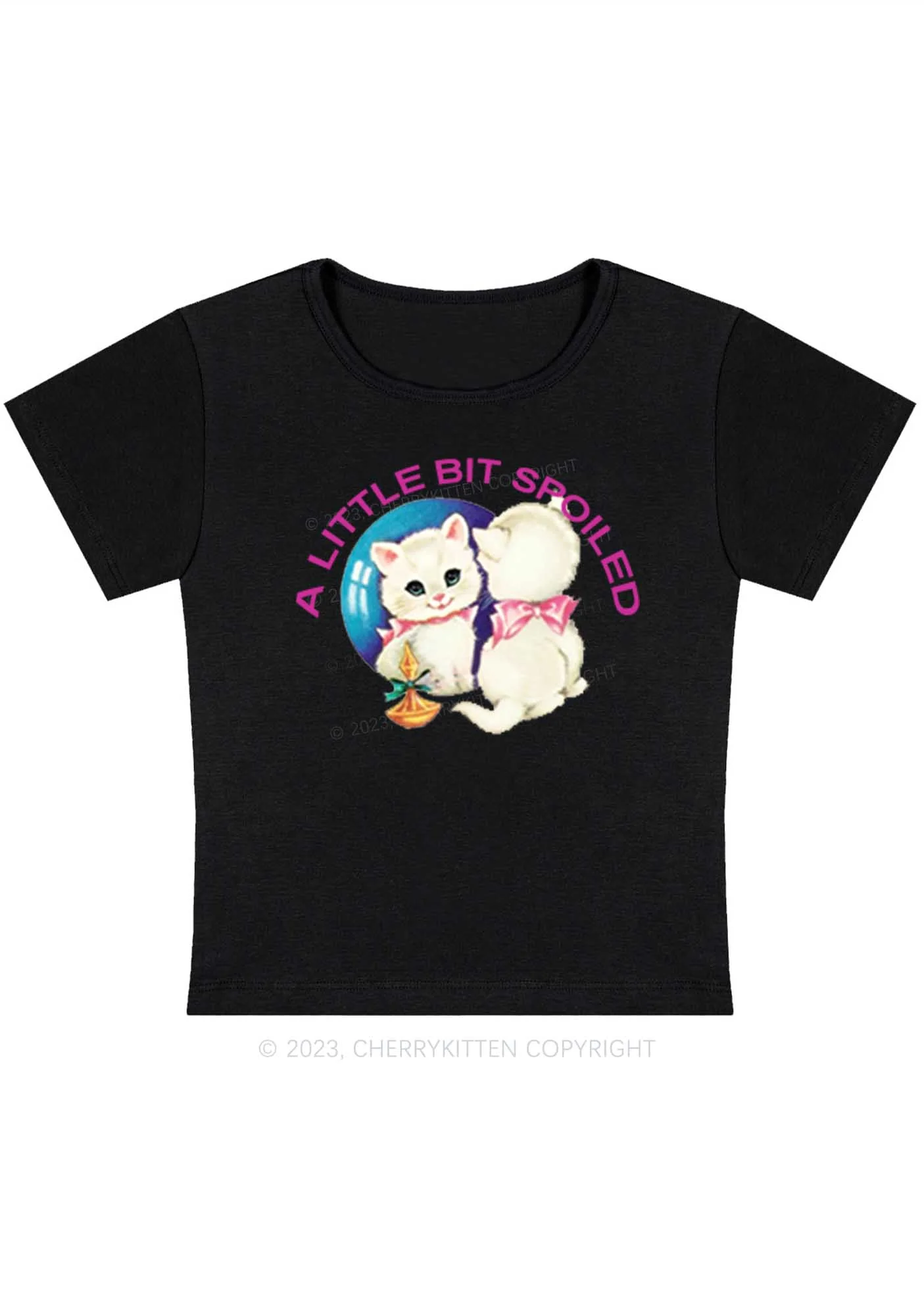 Curvy A Little Bit Spoiled Baby Tee Cherrykitten - Image 3