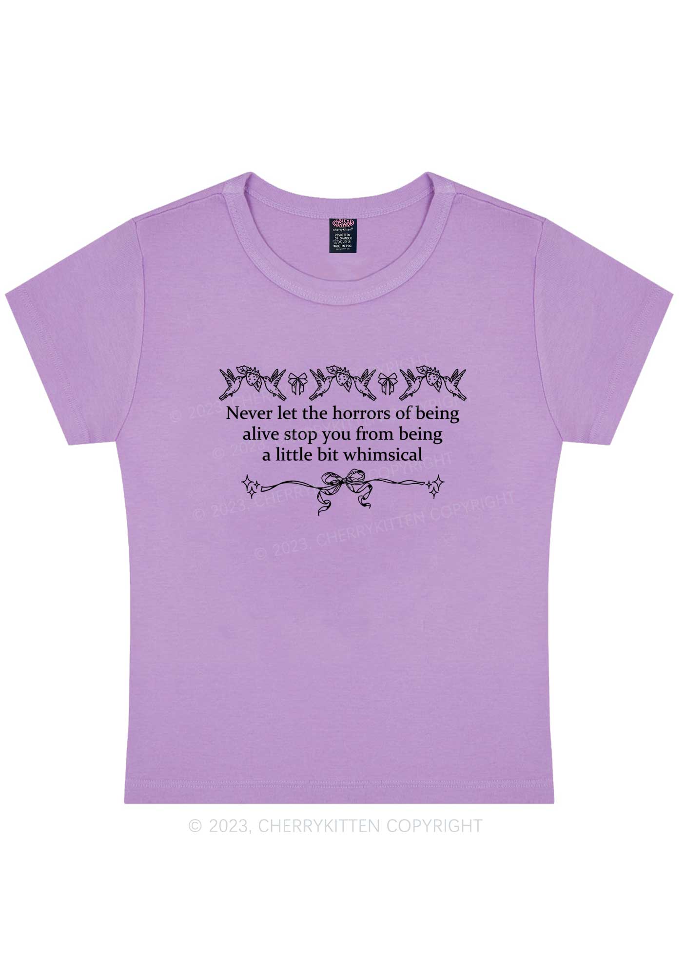 Curvy A Little Bit Whimsical Y2K Baby Tee Cherrykitten - Image 4
