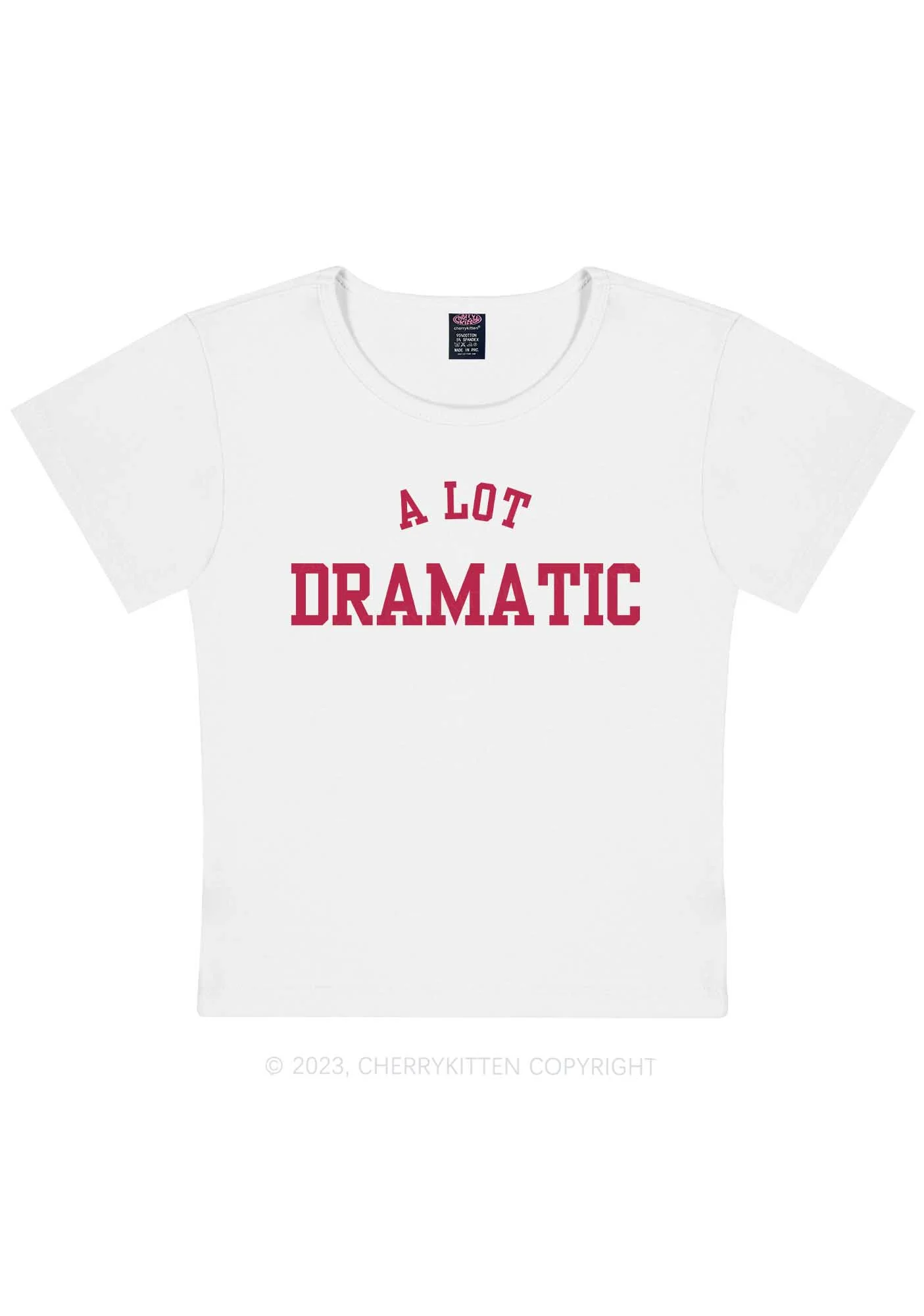 Curvy A Lot Dramatic Y2K Baby Tee Cherrykitten - Image 2