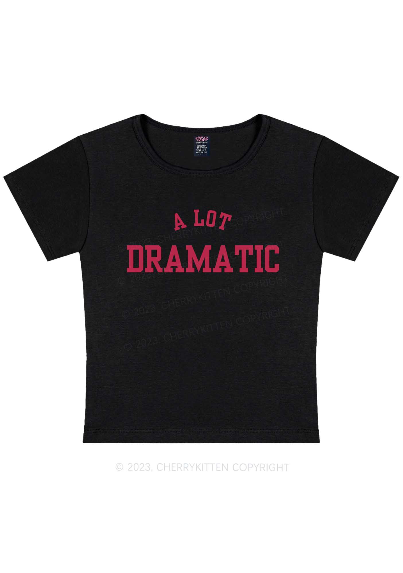 Curvy A Lot Dramatic Y2K Baby Tee Cherrykitten - Image 3