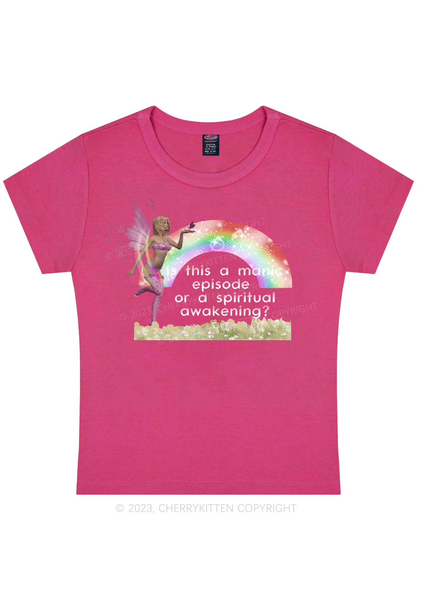 Curvy A Manic Episode Or A Spiritual Awakening Y2K Baby Tee Cherrykitten - Image 5