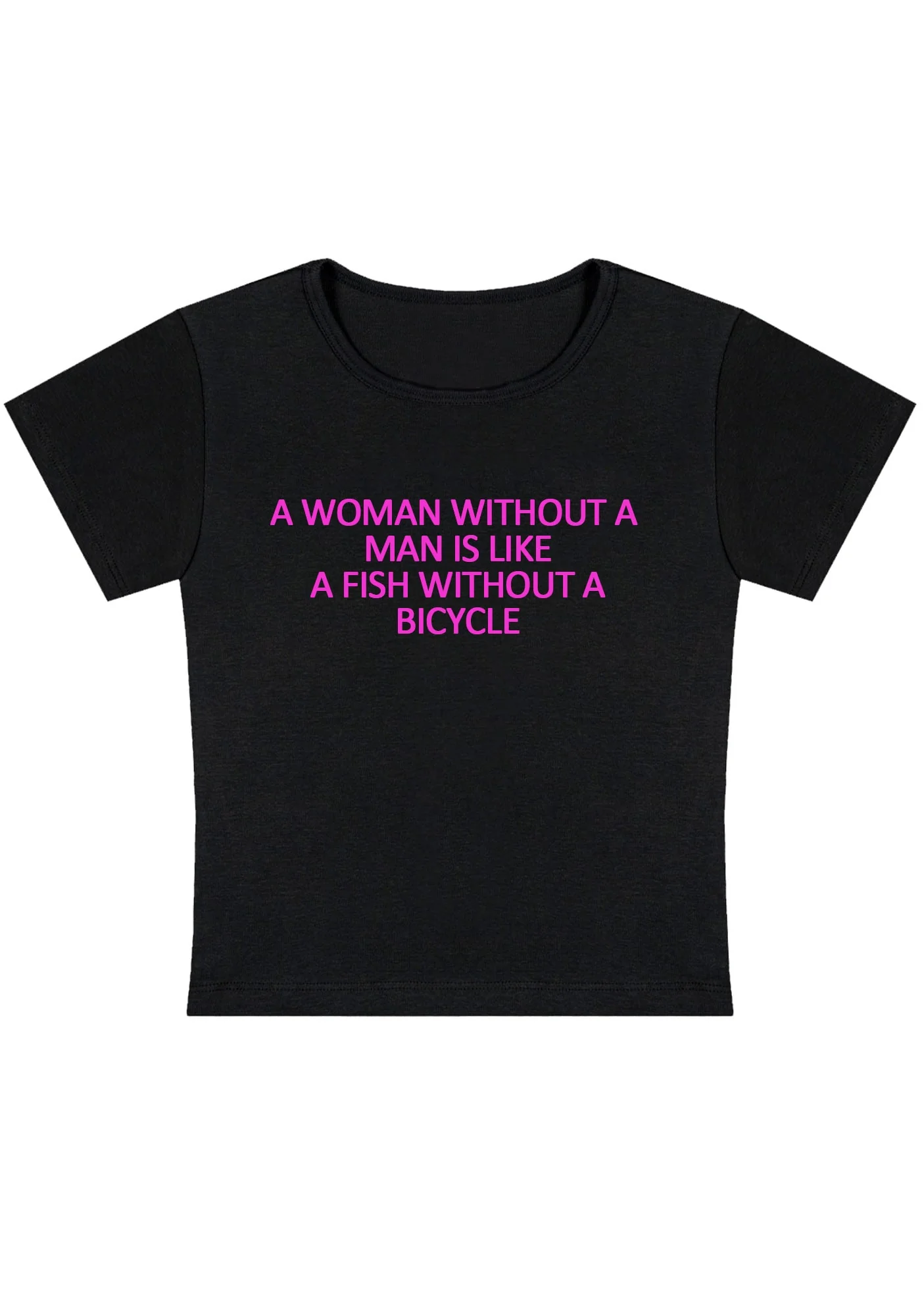 Curvy A Woman Without A Man Baby Tee - Image 2