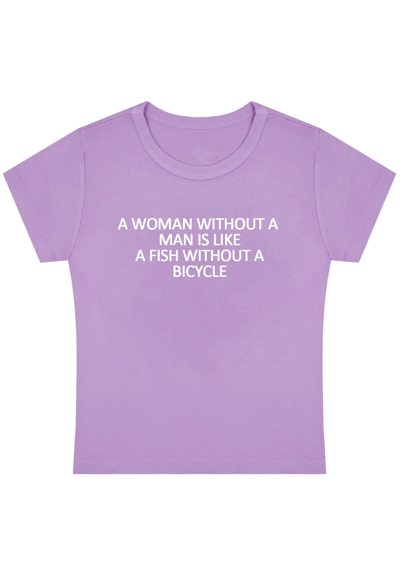Curvy A Woman Without A Man Baby Tee - Image 5
