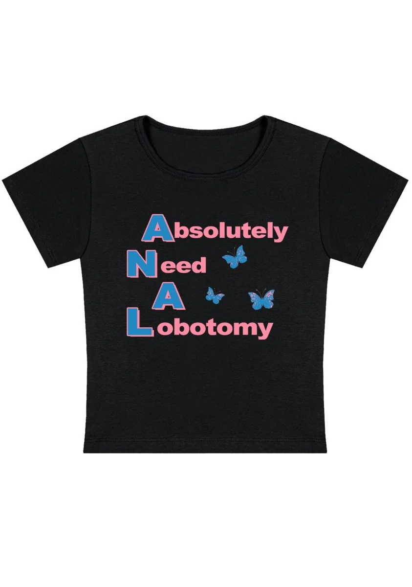 Curvy Absolutely Need A Lobotomy  Baby Tee - Image 3